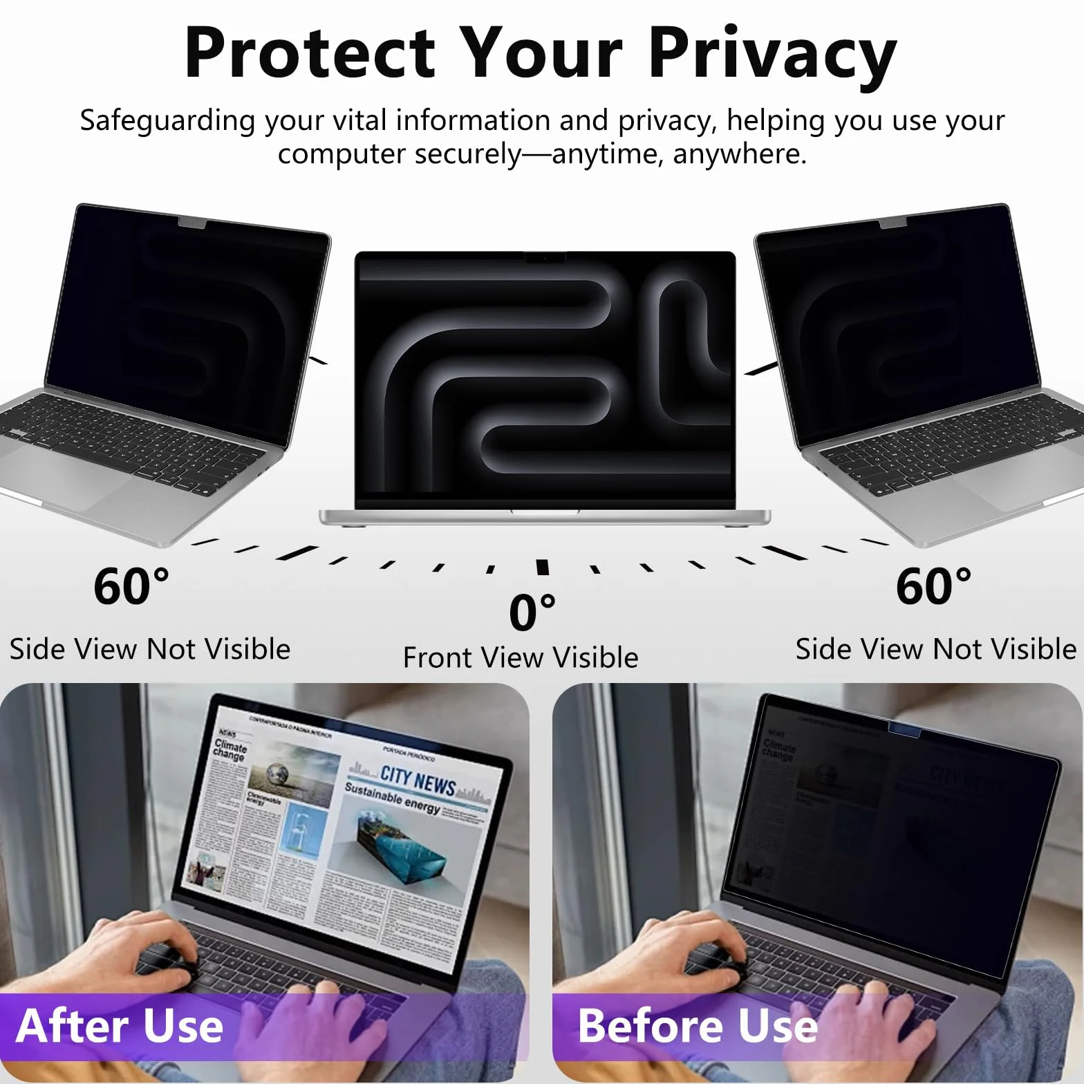 Pellicola Privacy Magnetica per MacBook Pro 16 pollici (2026–2021 M5/M4/M3/M2/M1 Pro/Max), Protettiva per Privacy Mac 16,2", Filtro Anti-Spia Luce Blu, Pellicola Protettiva Rimovibile