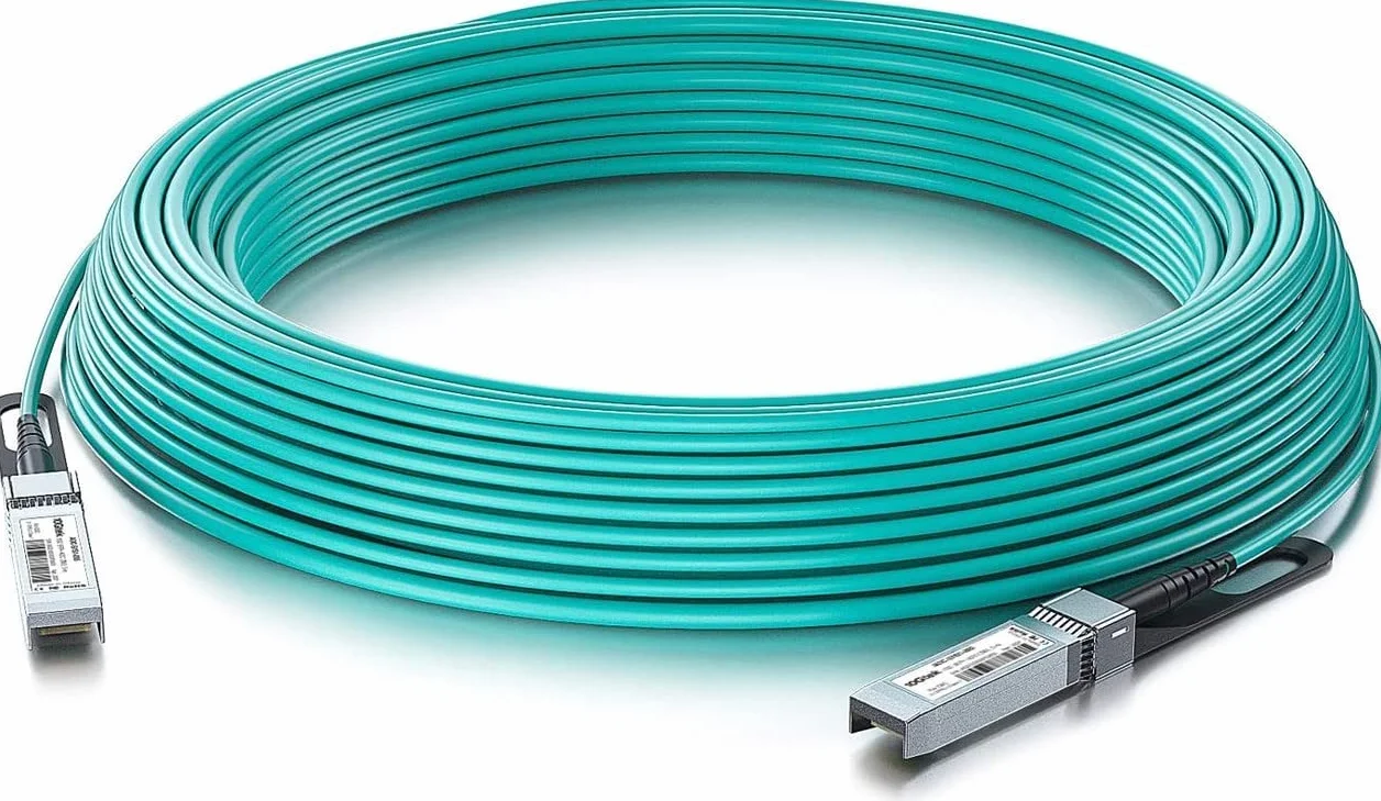 10Gtek 10Gbit/s SFP+ Cavo AOC 50M, Active Optical Fibra Ottica Cable OM3 MMF, Compatibile con Cisco SFP-10G-AOC50M, Ubiquiti UniFi, Mikrotik, Netgear, TP-Link, D-Link, Zyxel, QNAP NAS, Open Switch
