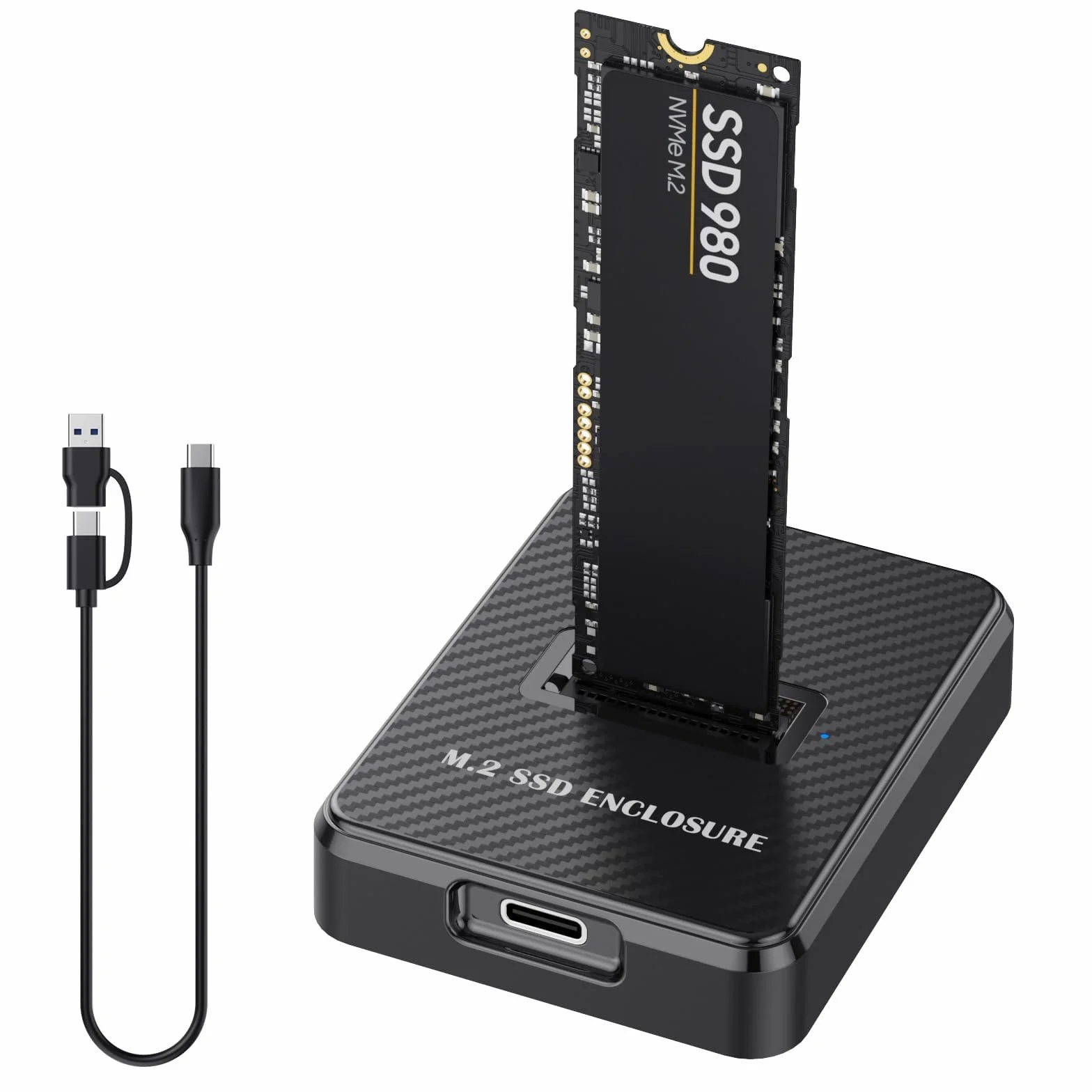Stazione di docking per SSD M.2 NVMe e SATA USB 3.1 Gen2, adattatore NVMe USB 10 Gbps per M-Key/B+M Key, docking NVMe e adattatore SATA, docking USB NVMe ad alta velocità per SSD 2230/2242/2260/2280