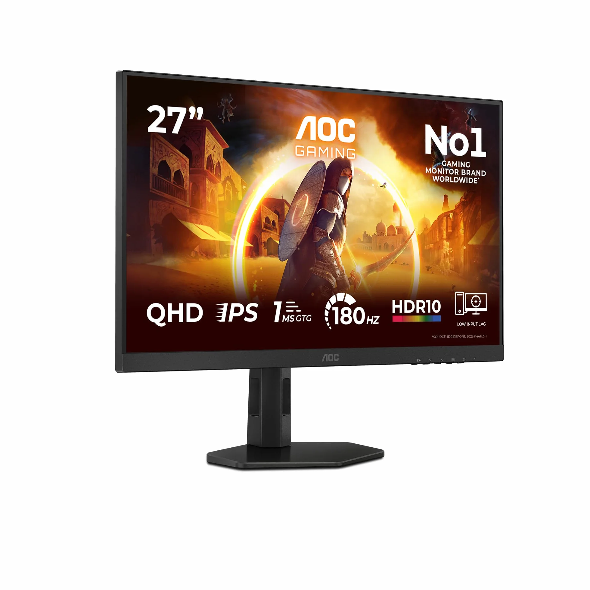 AOC Gaming Monitor Q27G4XF 27" WQHD 2560x1440 180Hz Fast IPS 0.5ms MPRT HDR10 G-Sync Compatible Nero