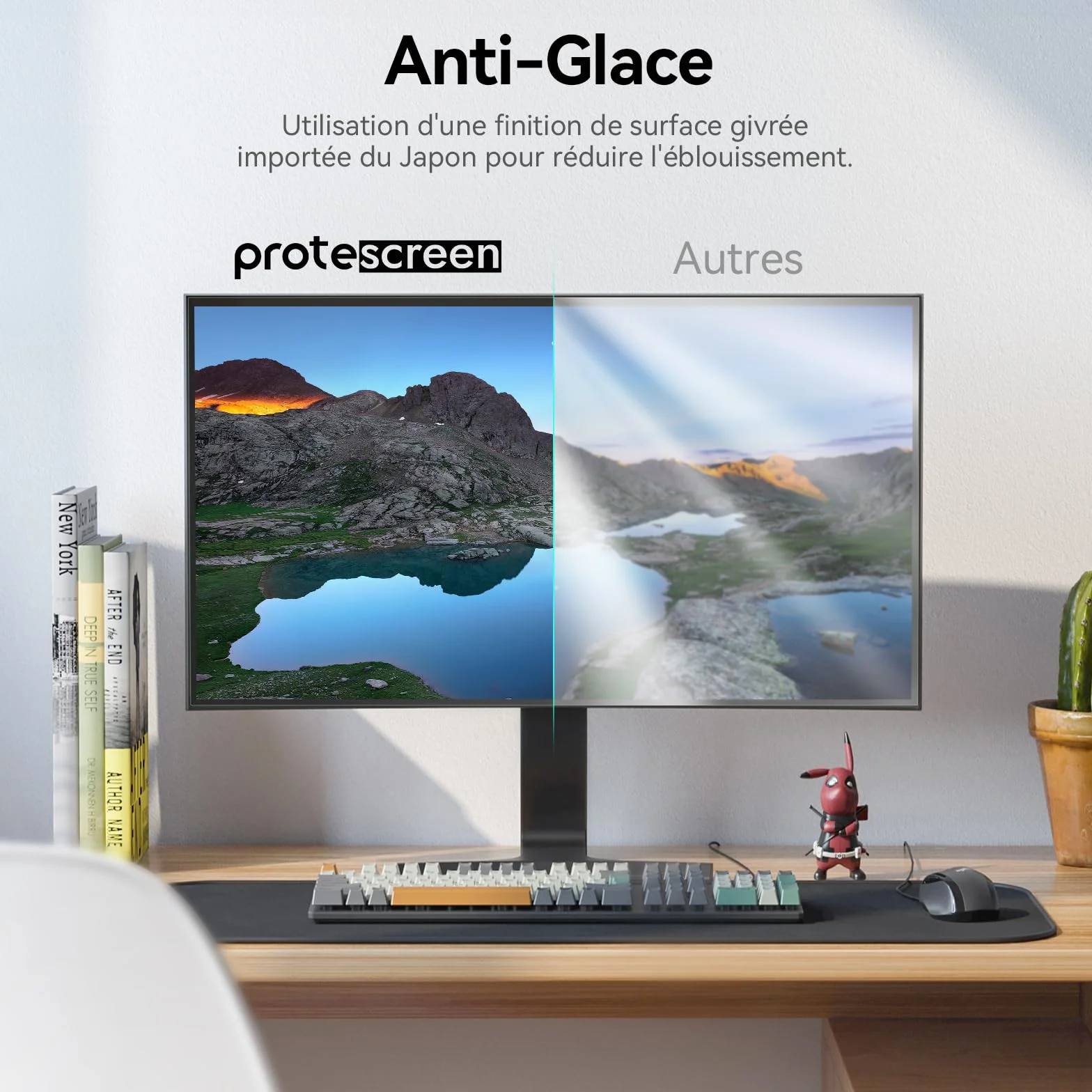 Protescreen Filtro schermo luce blu 24 pollici aspetto 16:9, rimovibile protezione schermo, rivestimento anti-riflesso per PC e monitor 24" Widescreen Computer