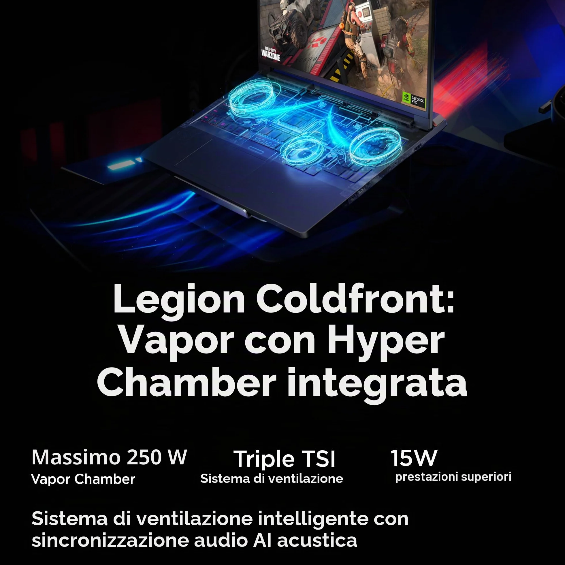Lenovo Legion Pro 7i – Notebook da Gaming con Intelligenza Artificiale – Intel® Core Ultra 7 255HX – Display OLED WQXGA PureSight da 16" – 240Hz – NVIDIA® GeForce RTX™ 5070 Ti – Memoria 32GB