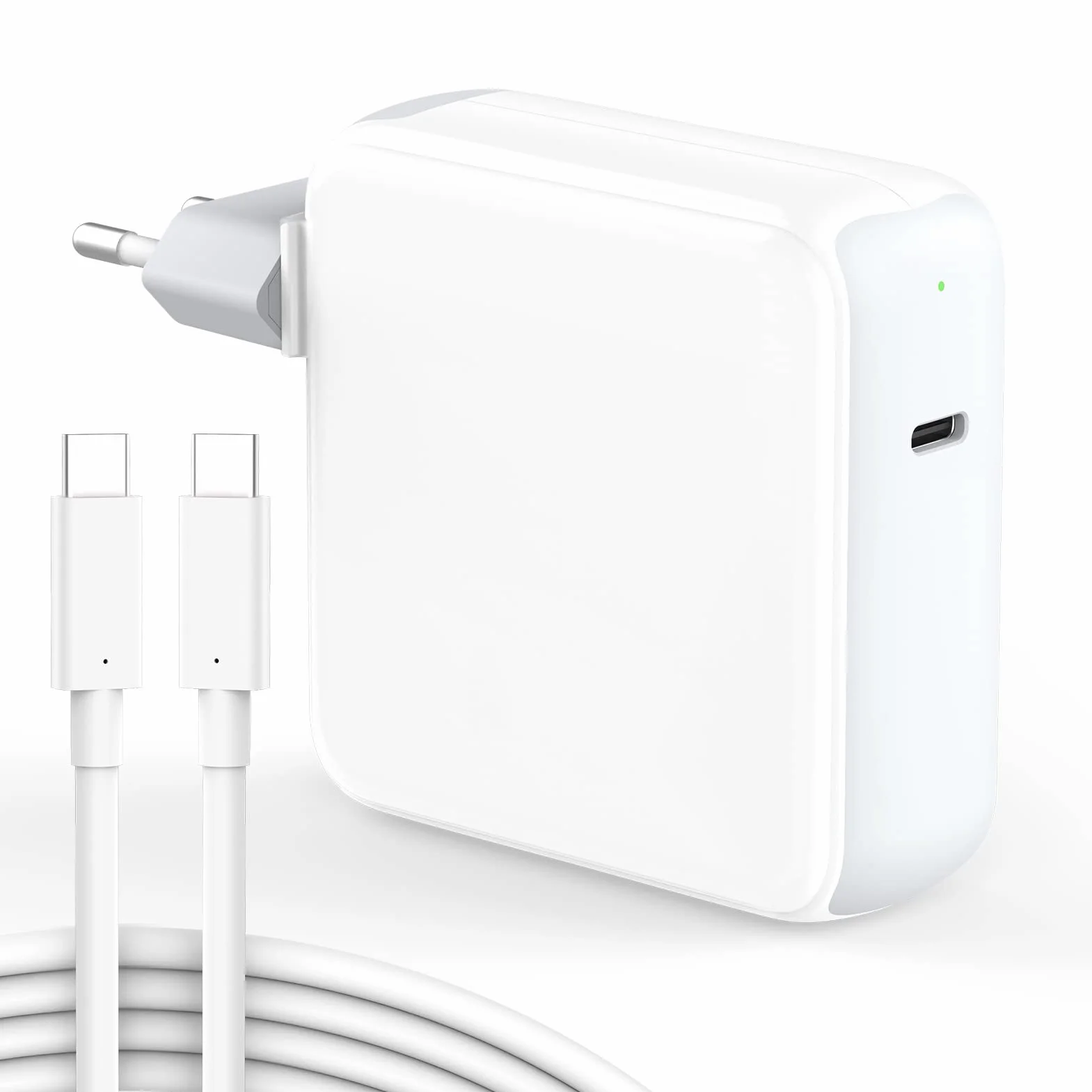 Caricatore 96W Alimentatore USB C Compatibile con MacBook Pro 16/15 / 14/13 pollici, MacBook Air 2020/2019 / 2018, 2024 iPad Pro/Air M2/M4, Caricabatterie Rapido, Cavo USB C a C 2M