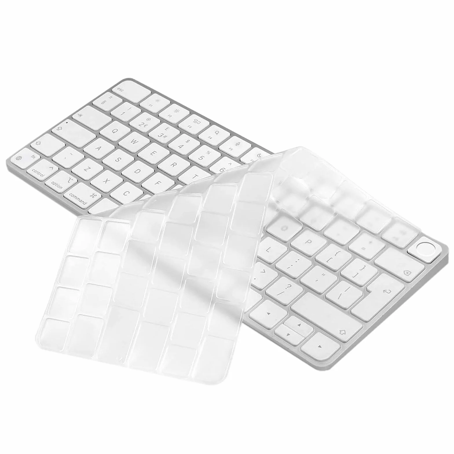 Cover per tastiera per tastiera iMac Magic Keyboard da 24 pollici con Touch ID A2449 Chiave di blocco Chip A2450 M3 M1 Rilasciato nel 2023-2021 Layout UE TPU Protector Skin