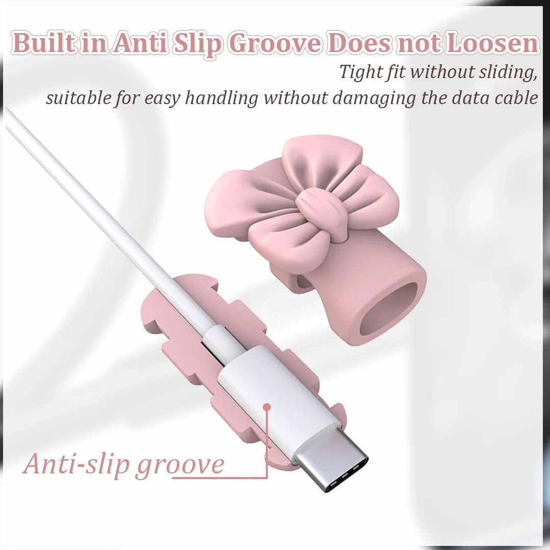 2 Paia Proteggi Cavo Cellulare, Proteggi Cavi, Cable Protector, Gel di Silice Protezione Cavo Caricabatterie, Simpatico Protezion Cavo (A)