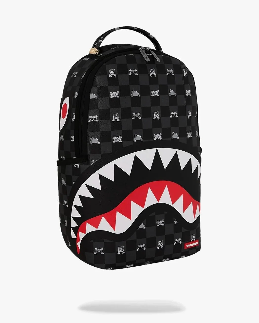 SPRAYGROUND Zaino Nero GRAY PEEKING CHARACTER CHECK DLXSV BACKPACK