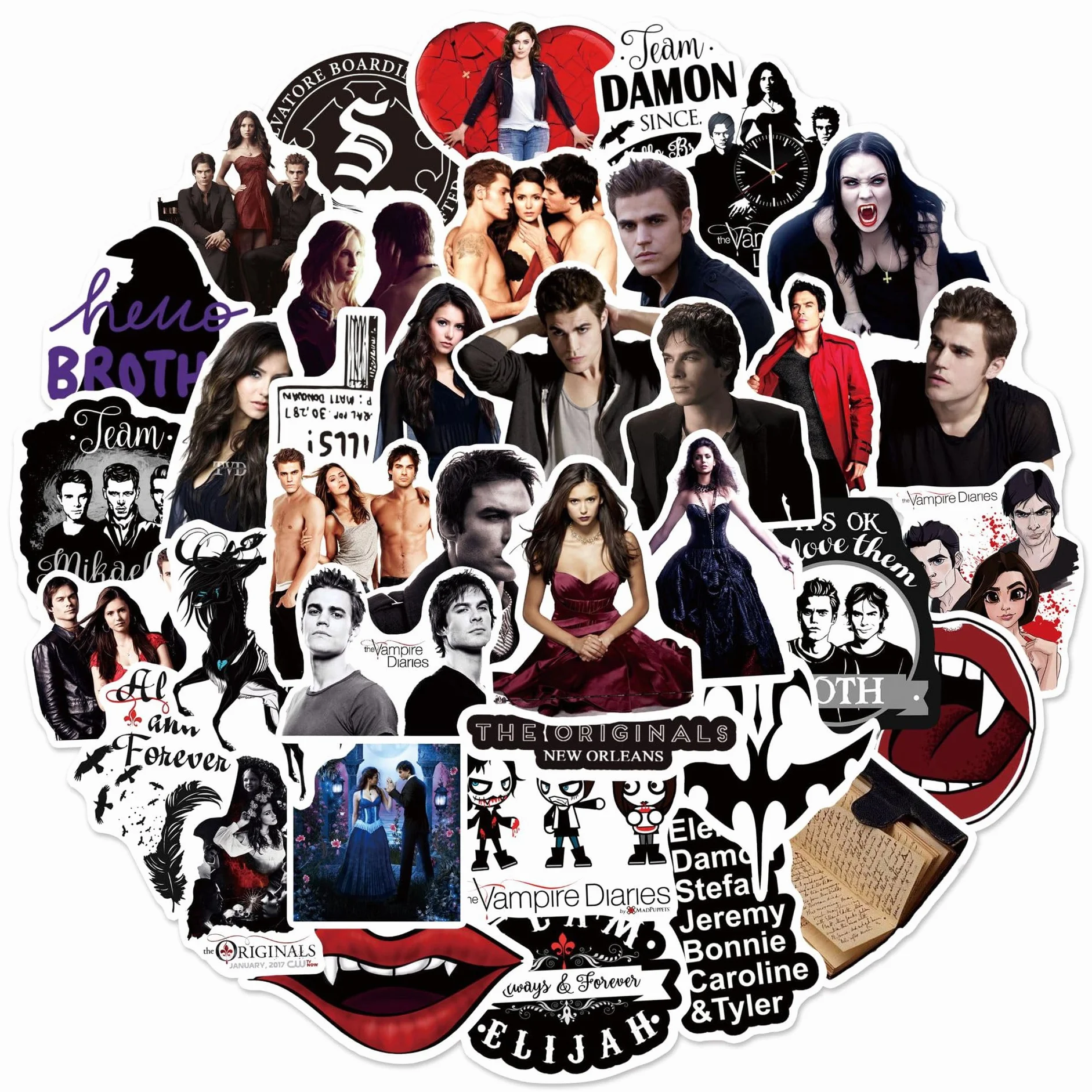 The Vampire Confezione di adesivi da 50 pezzi |Adesivi per adulti, auto, laptop, bottiglie d'acqua, adesivi per adolescenti Simpatiche decalcomanie in vinile