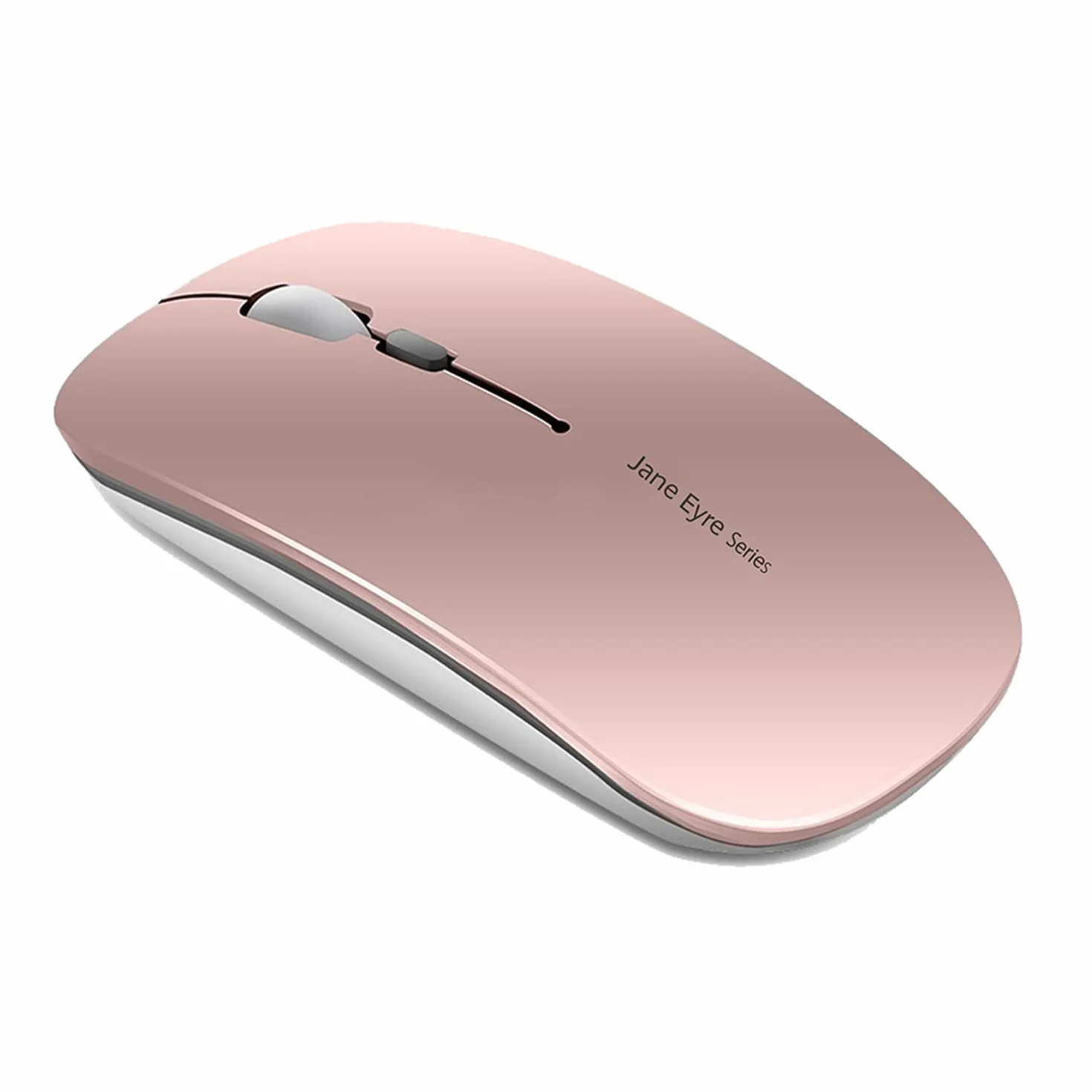 Uiosmuph Q5 Mouse Wireless Ricaricabile, Senza Fili Silenzioso 2,4G 1600DPI Mouse Portatile da Viaggio Ottico con Ricevitore USB per Windows 10/8/7/XP/Vista/PC/Mac (Oro Rosa)