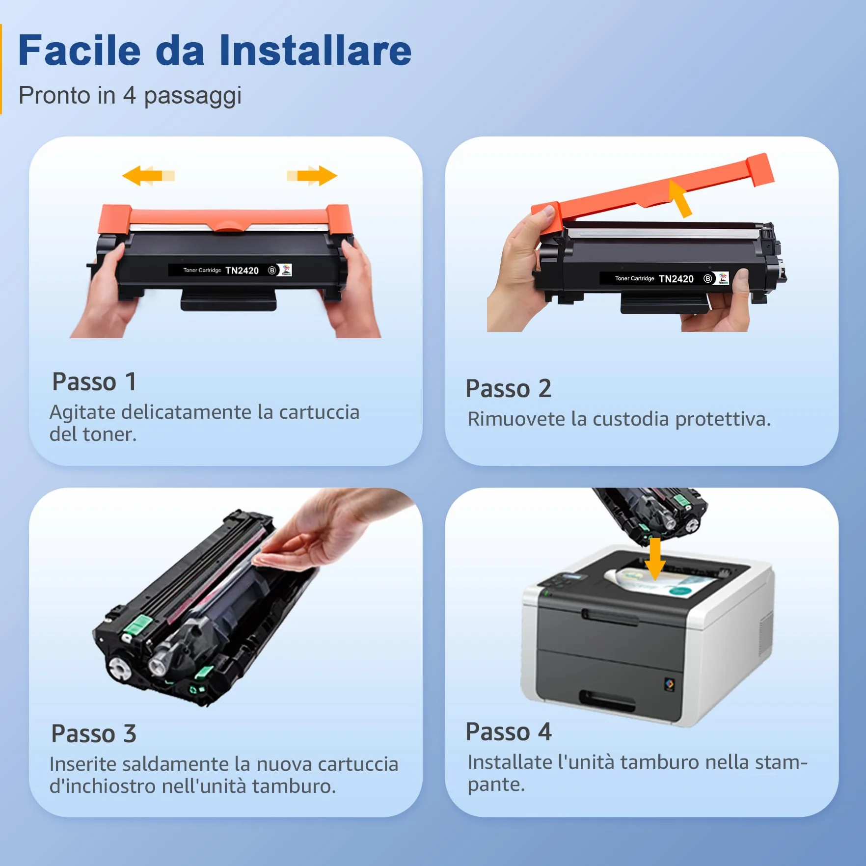 Palmtree TN2420 Compatibile Toner Brother MFC L2710DW TN2420 Toner Brother MFC L2710DN MFC-L2730DW TN 2420 TN-2410 TN2410 MFC-L2710DW MFC-L2750DW DCP-L2510D HL-L2350DW DCP-L2550DN (2 nero)