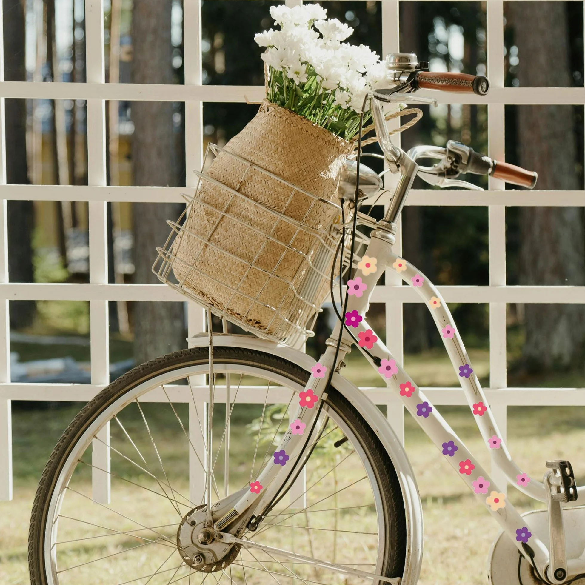 105 adesivi a forma di fiore, per bicicletta, per computer portatile, auto, moto, 105 pezzi