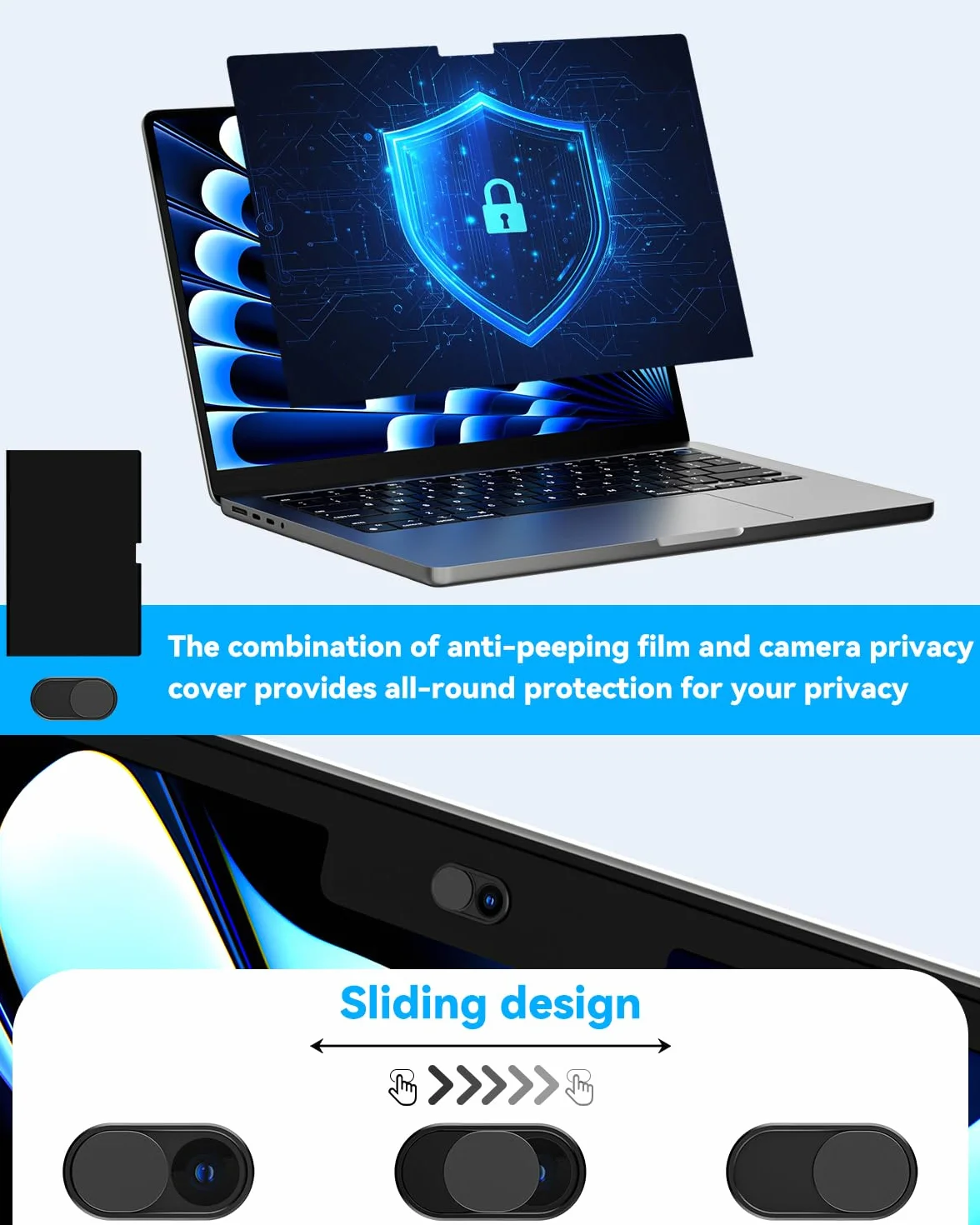CloudValley Schermo magnetico per la privacy per Macbook Pro 16 e 16,2 pollici 2021-2025 (M1, M2, M3, M4), filtro antiriflesso opaco rimovibile e facile da installare con copertura per fotocamera