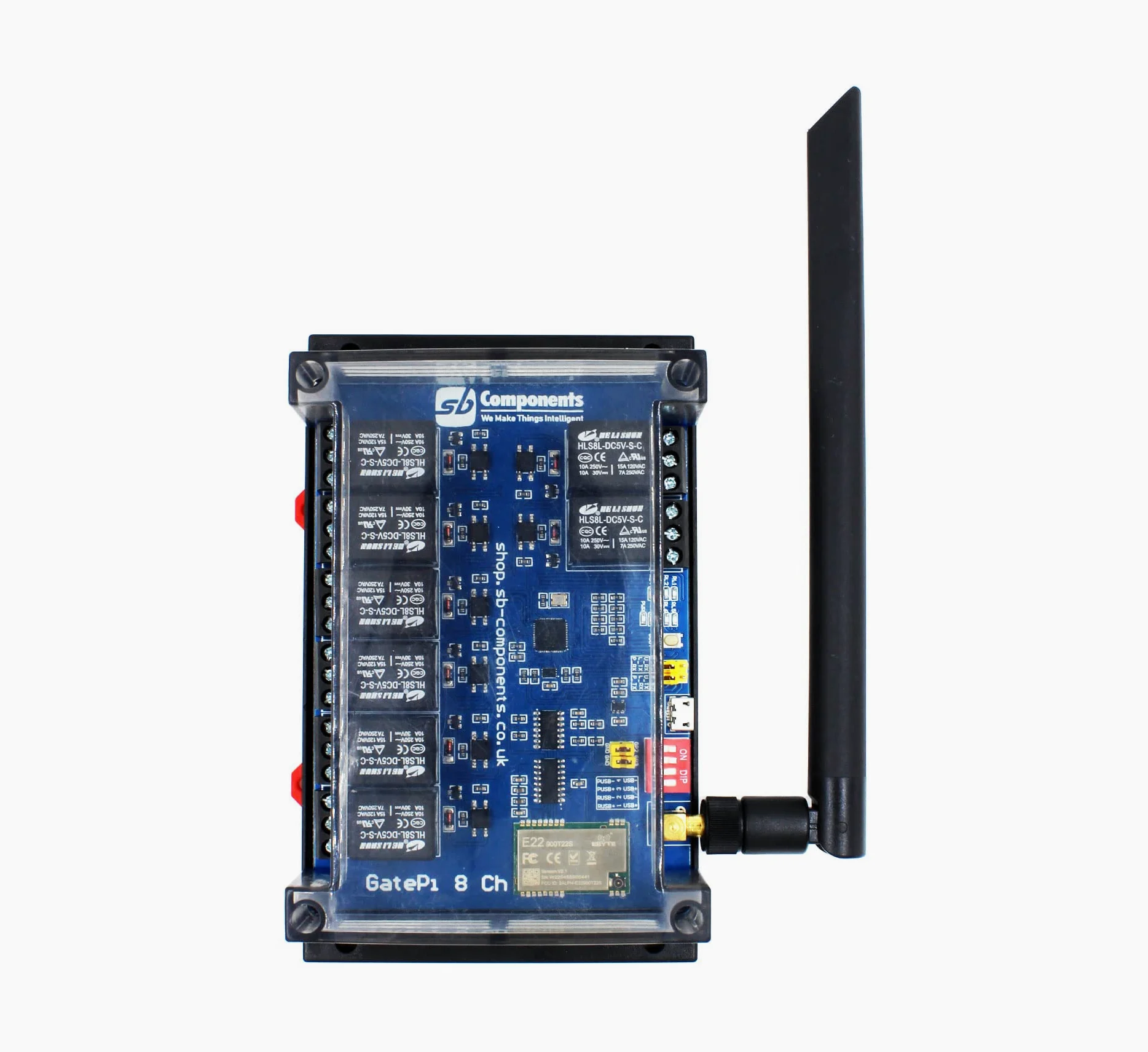 GatePi - Relè a 8 canali con modulo LoRa basato su Raspberry Pi 2040 Smart Data Transmission LoRa, trasmissione fino a 5 KM (868MHz)