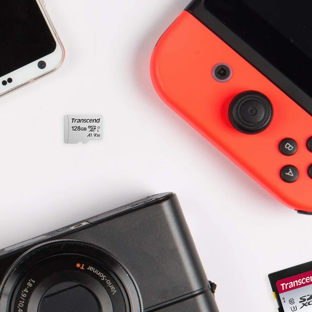 Transcend Scheda di memoria microSDXC 300S Classe 10 da 64 GB con fino a 95/45 MB/s (per smartphone, fotocamere digitali e console Nintendo) senza adattatore SD - TS64GUSD300S