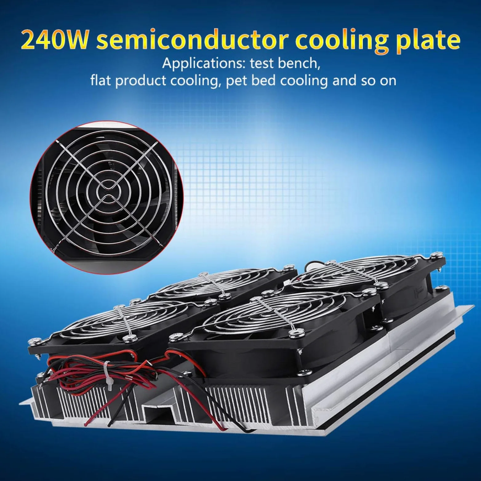 Piastra di refrigerazione a semiconduttore, dispositivo di raffreddamento termoelettrico da 12 V 240 W Sistema di raffreddamento a refrigerazione a semiconduttore Peltier Dispositivo di raffreddamento
