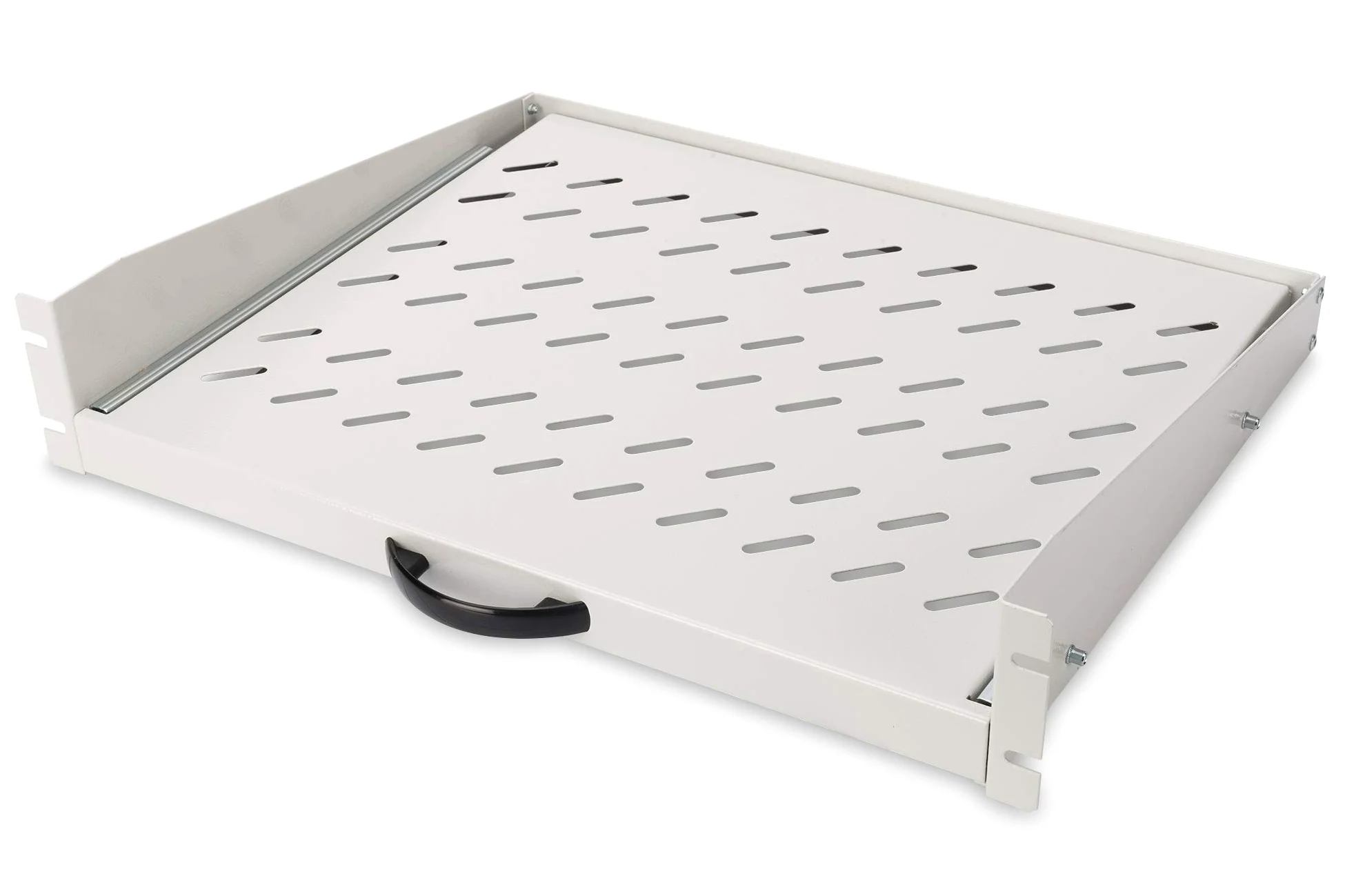 DIGITUS Ripiano Estraibile - 19 Pollici - 2U - Montaggio Frontale - Portata 30 kg - per armadi di Rete e Server - A Partire da 450 mm di profondità dell'Armadio - Grigio