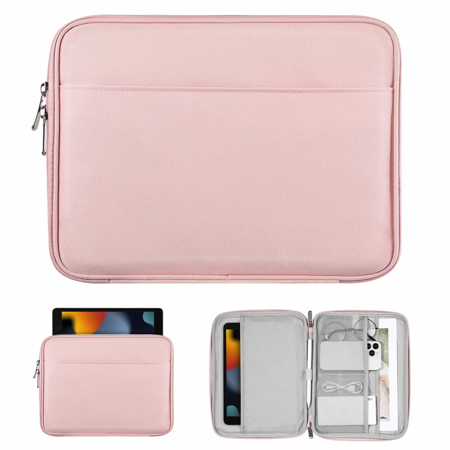 TiMOVO 9-11" Borsa per Tablet per iPad 11 Pollici A16 2025, iPad 10a Gen. 10.9", iPad 10.2", iPad Air 11/5a/4a Gen. 10.9", Galaxy Tab A9 Plus 11", Custodia per il Trasporto con Tasca, Rosa