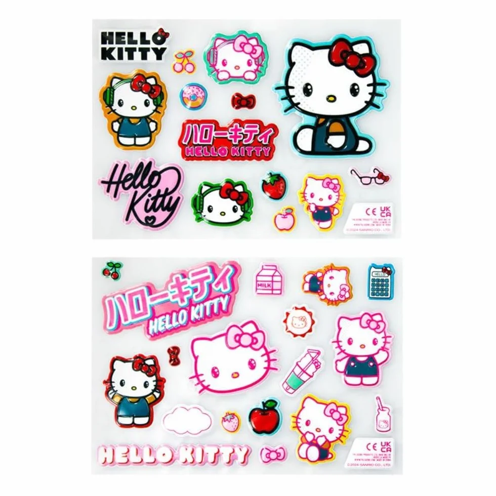 Hello Kitty - Adesivi con licenza ufficiale Puffy Gadget include 32 adesivi 3D a forma di gatto dei cartoni animati, regalo e decorazione per donne e ragazze Paladone