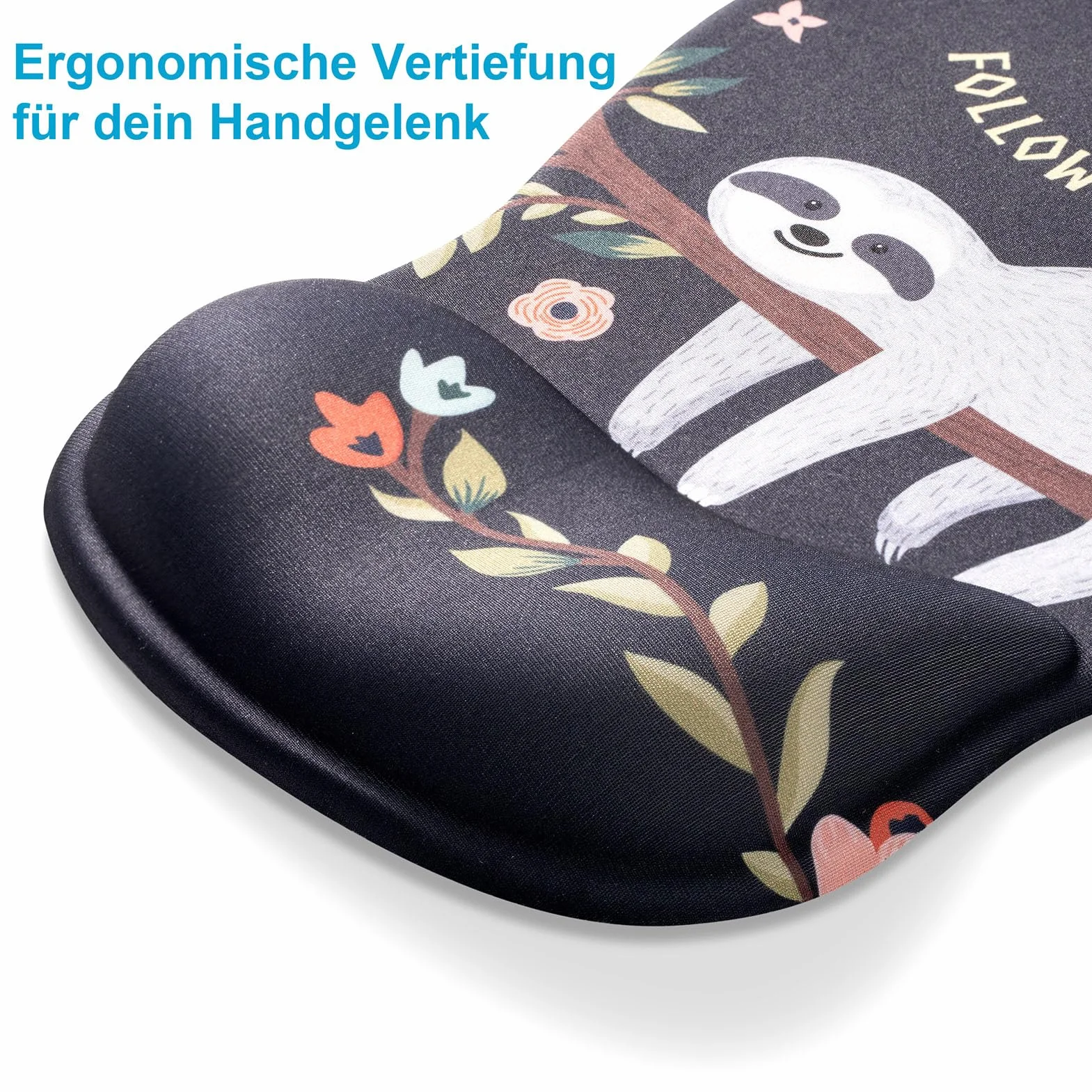 AOKSUNOVA Mouse Pad in Gel Ergonomico con Motivo Gatto, Poggiapolsi con Cuscinetto in Gel