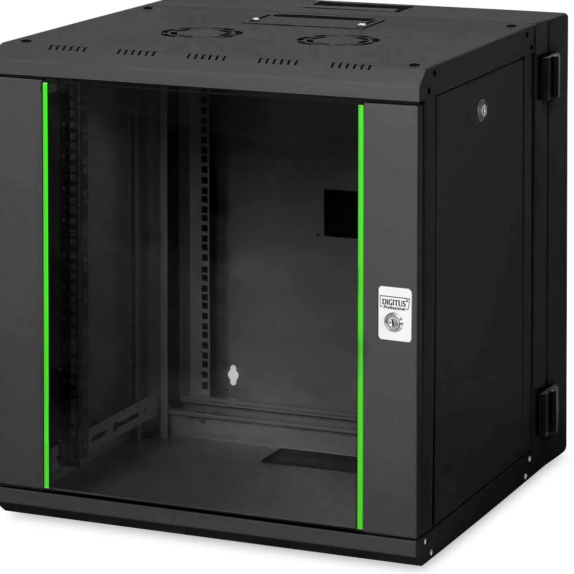 DIGITUS Professional DN-19 12-U-3-SW 12U - Alloggiamento da parete, serie Unique, 2 pezzi, orientabile, 643 x 600 x 600 mm, colore: Nero