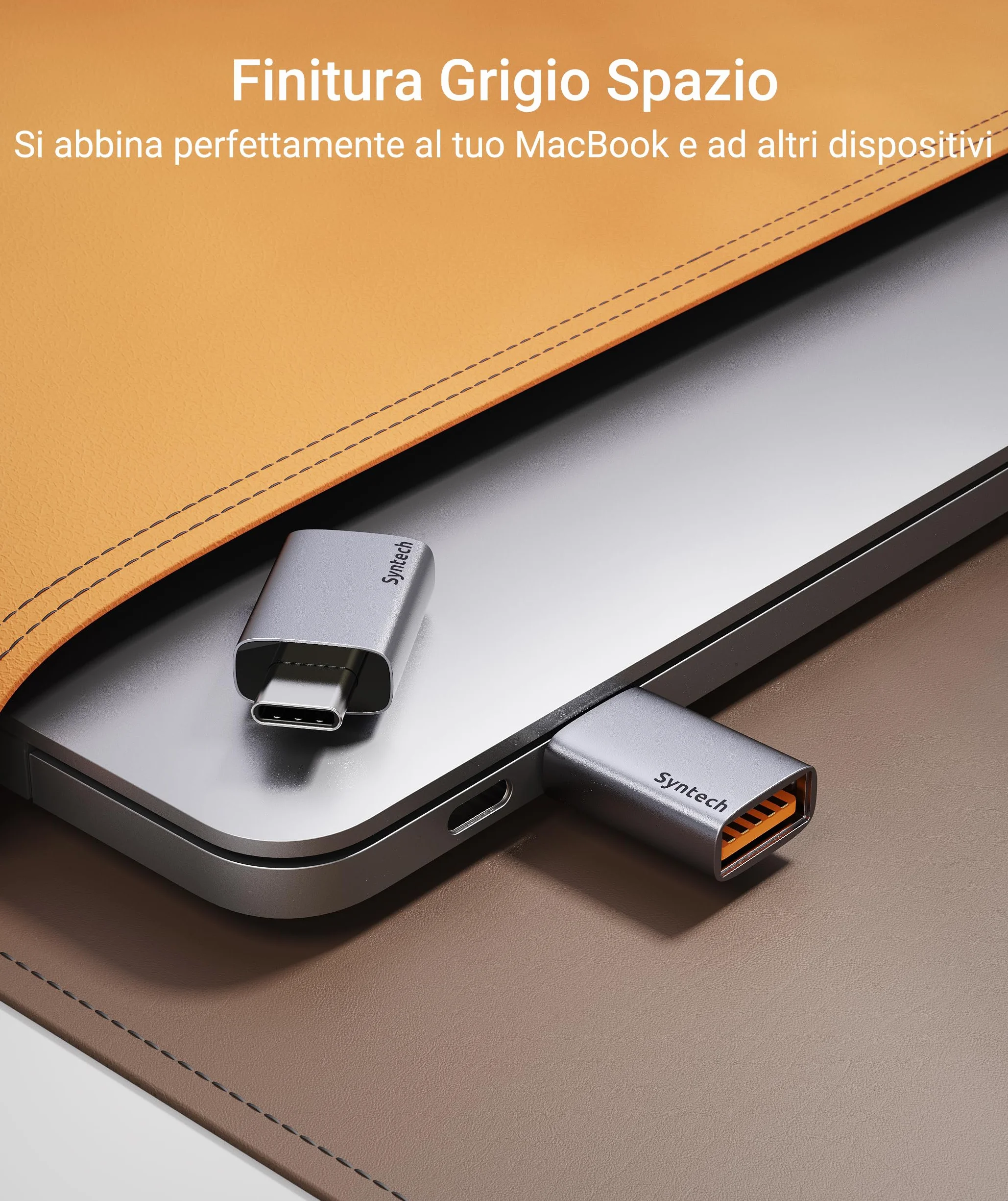 Syntech Adattatore USB C a USB (2 Pezzi), USB3.2 Gen 2 da 10 Gbps, Adattatore Type C Maschio a A 3.2 Femmina Compatibile con iPhone 17e 17 Pro Max/iPad/iMac/MacBook Pro e Dispositivi Thunderbolt 5/4