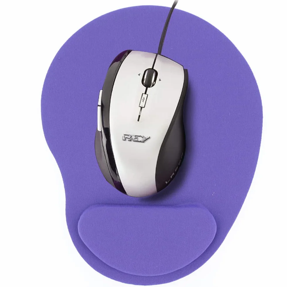REY Tappetino per Mouse con poggiapolsi in Gel, Comodo, Computer ergonomico, Lilla