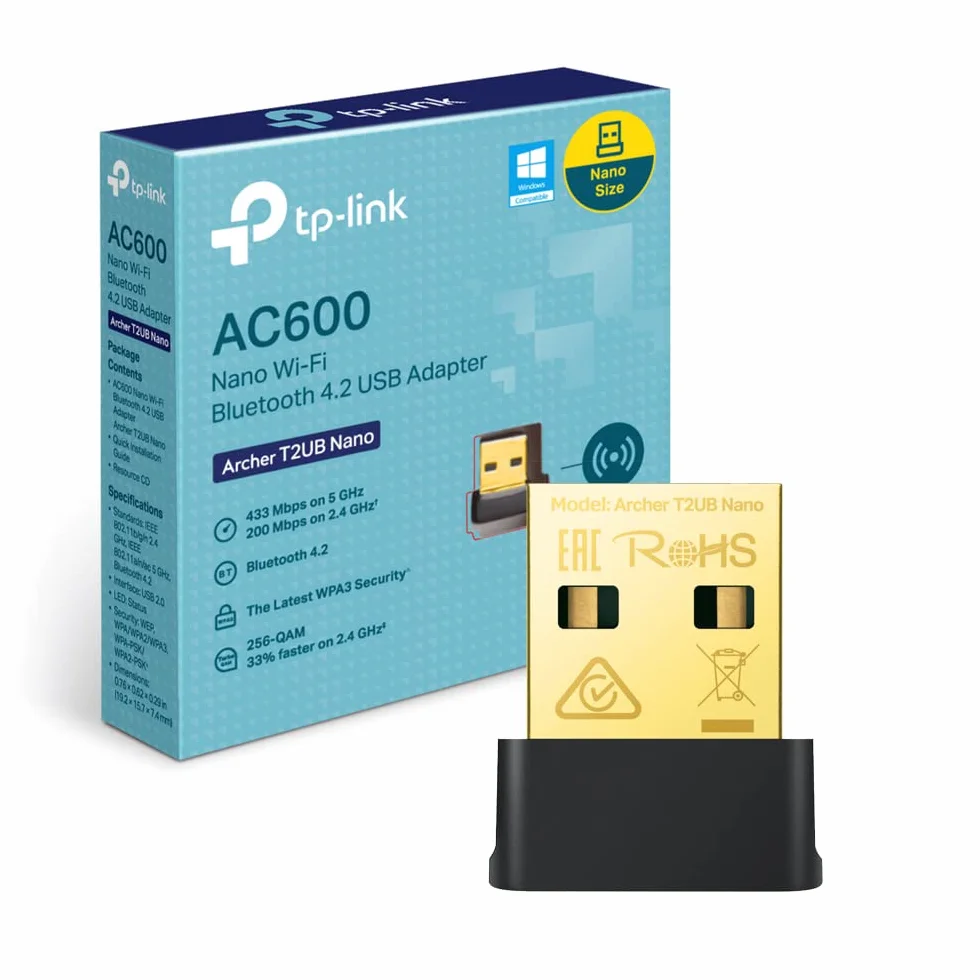 TP-Link Archer T2UB Nano Adattatore Bluetooth 4.2 WiFi USB Dual Band AC600Mbps
