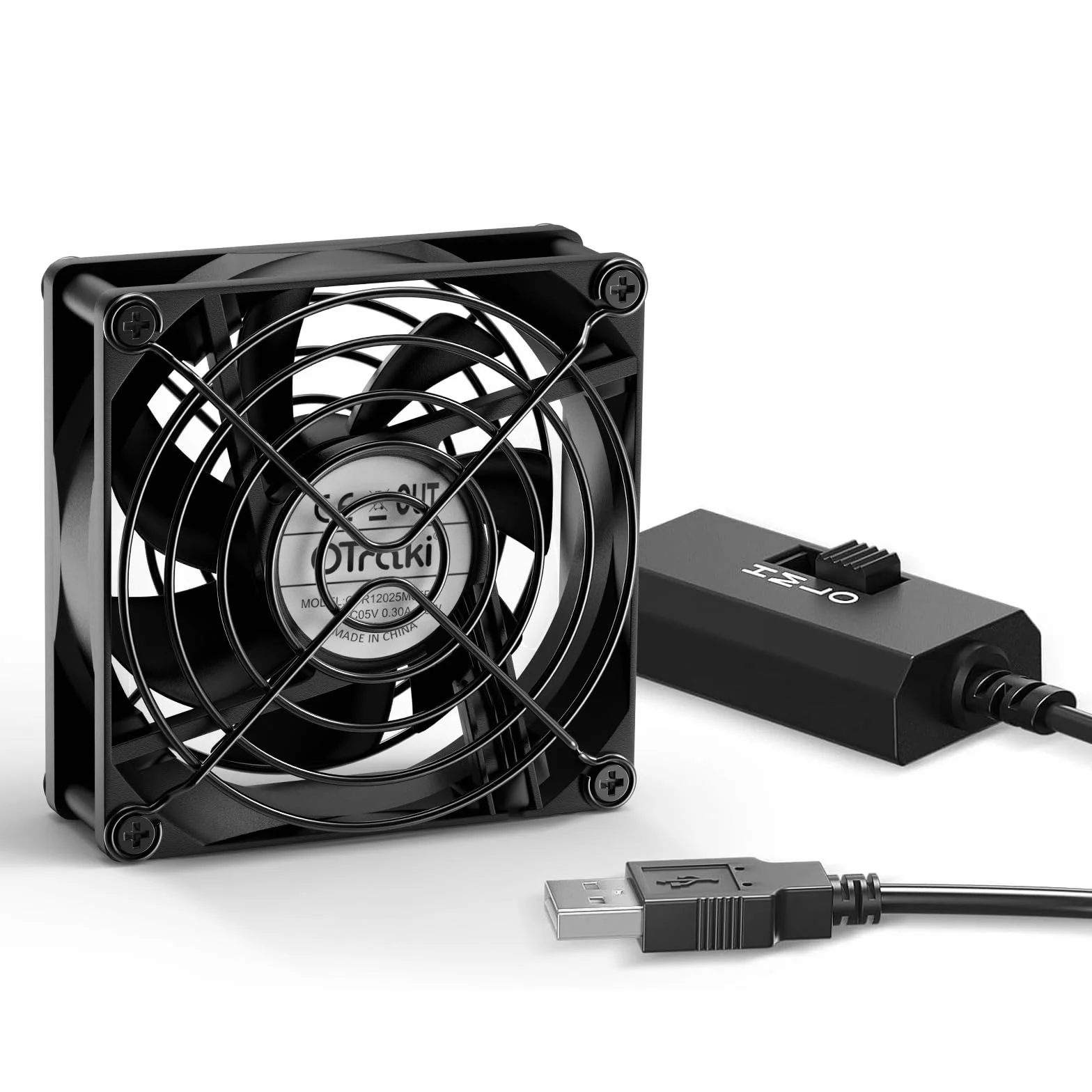 Ventola USB 80mm 8cm 5V 3 Velocità Regolabile per PC Xbox TV Box Router PS5 PS4