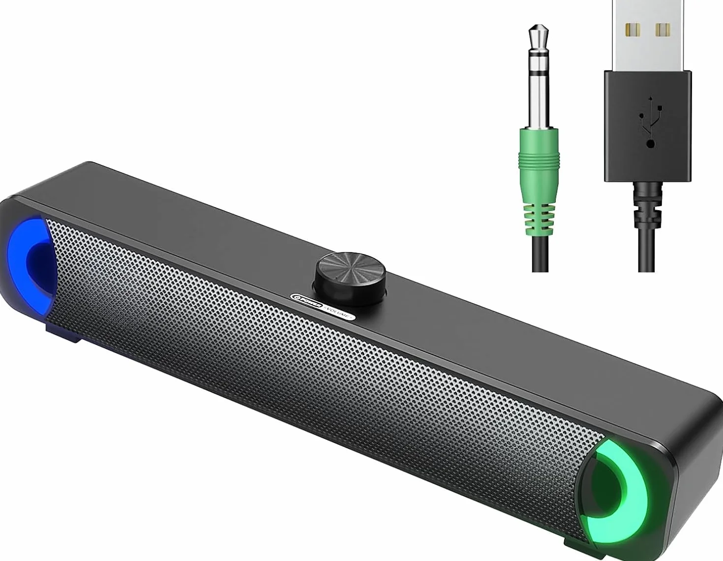 Altoparlante USB, soundbar per PC HPYLIF H, altoparlante da gioco per computer con audio stereo surround, luce RGB colorata, soundbar cablata per notebook, PC, laptop, desktop - plug and play