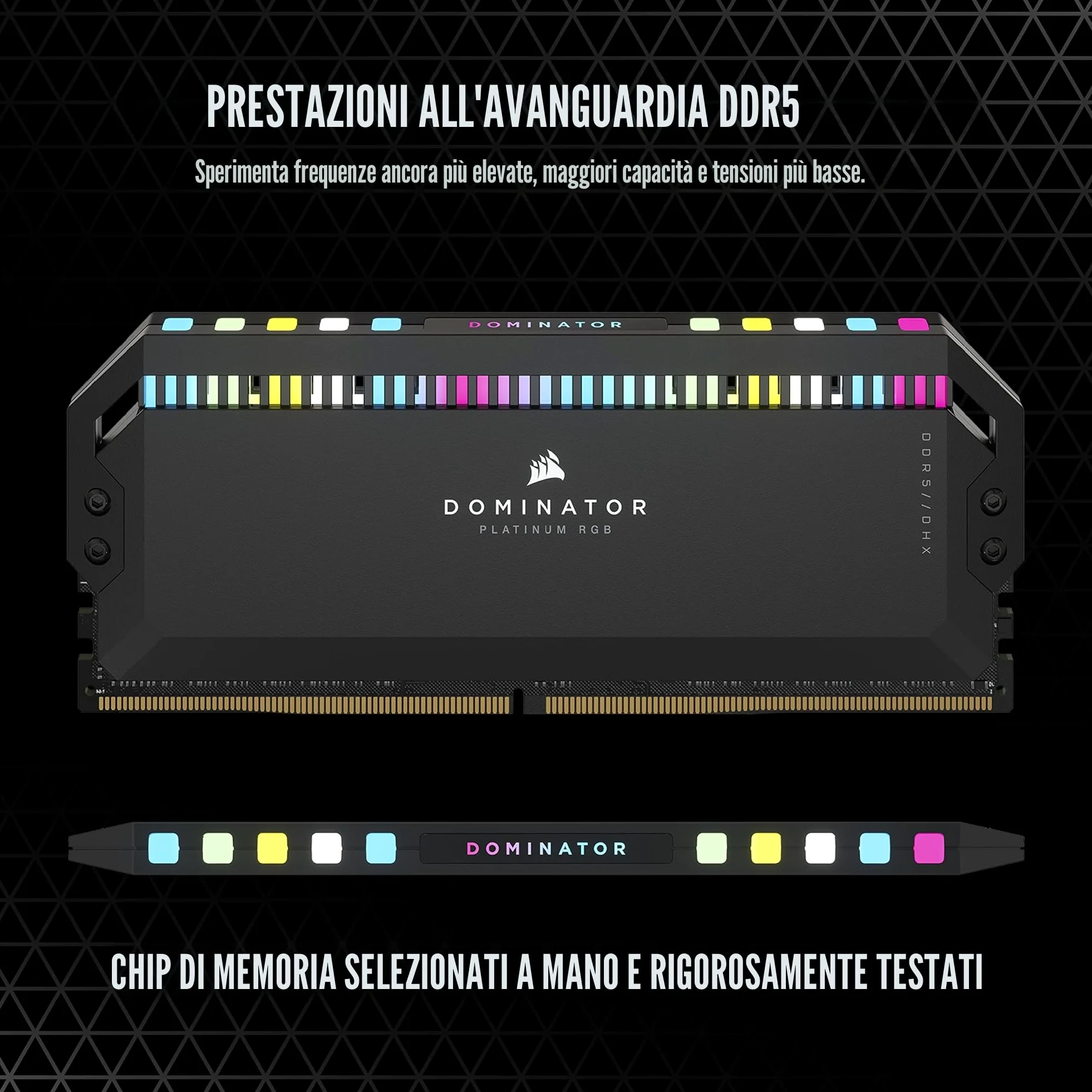 CORSAIR DOMINATOR PLATINUM RGB DDR5 RAM 32GB (2x16GB) 6000MHz CL36 Intel XMP Compatibile ICUE Memoria Per Computer - Nero (CMT32GX5M2X6000C36)