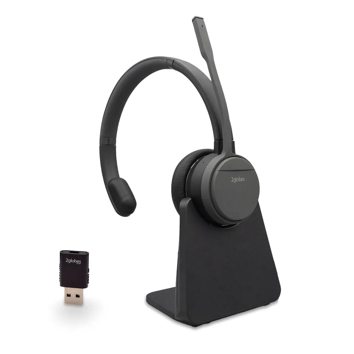 Hybrid X.5 Mono ANC DECT & Bluetooth Headset – Mono On-Ear, portata 150 m, adattatore USB-A, con stazione di ricarica e custodia rigida