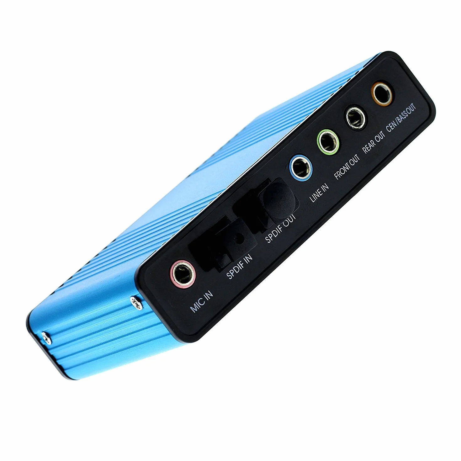 LEAGY, Scheda Audio Esterna a 6 canali USB 2.0 Esterna 5.1 Surround Sound Ottico S/PDIF Scheda Audio Adattatore per PC Portatile Registrazione Compatibile con Windows 10/8/7/XP, Bleu