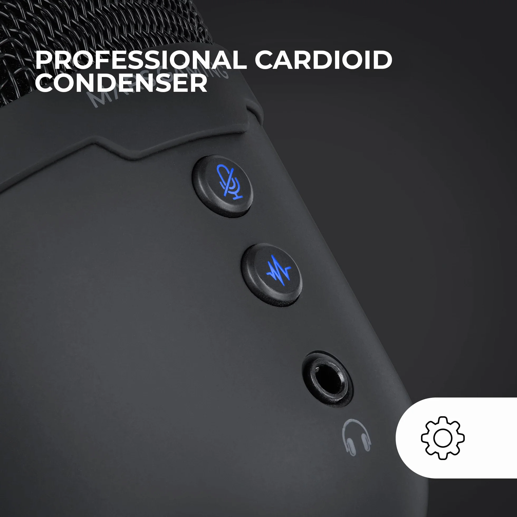 Mars Gaming MMIC-CX, Microfono da Studio Professionale, Design Compatto ARGB, Audio Alta Definizione, ENC Noise Cancel, Condensatore Cardioide, Mute, USB Plug&Play, Jack 3.5mm, Nero