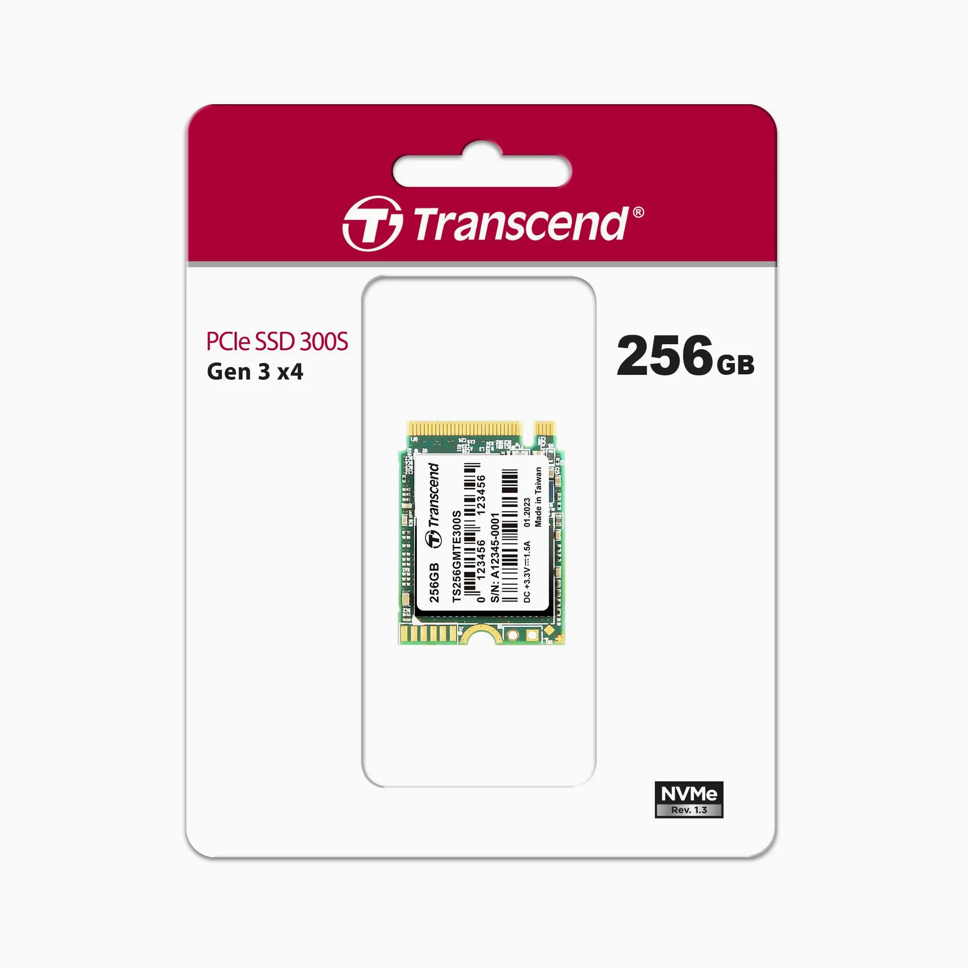 Transcend MTE300S 256 GB NVMe PCIe Gen3 x4 M.2 2230 unità Interna a Stato Solido (SSD) 3D TLC NAND (TS256GMTE300S)
