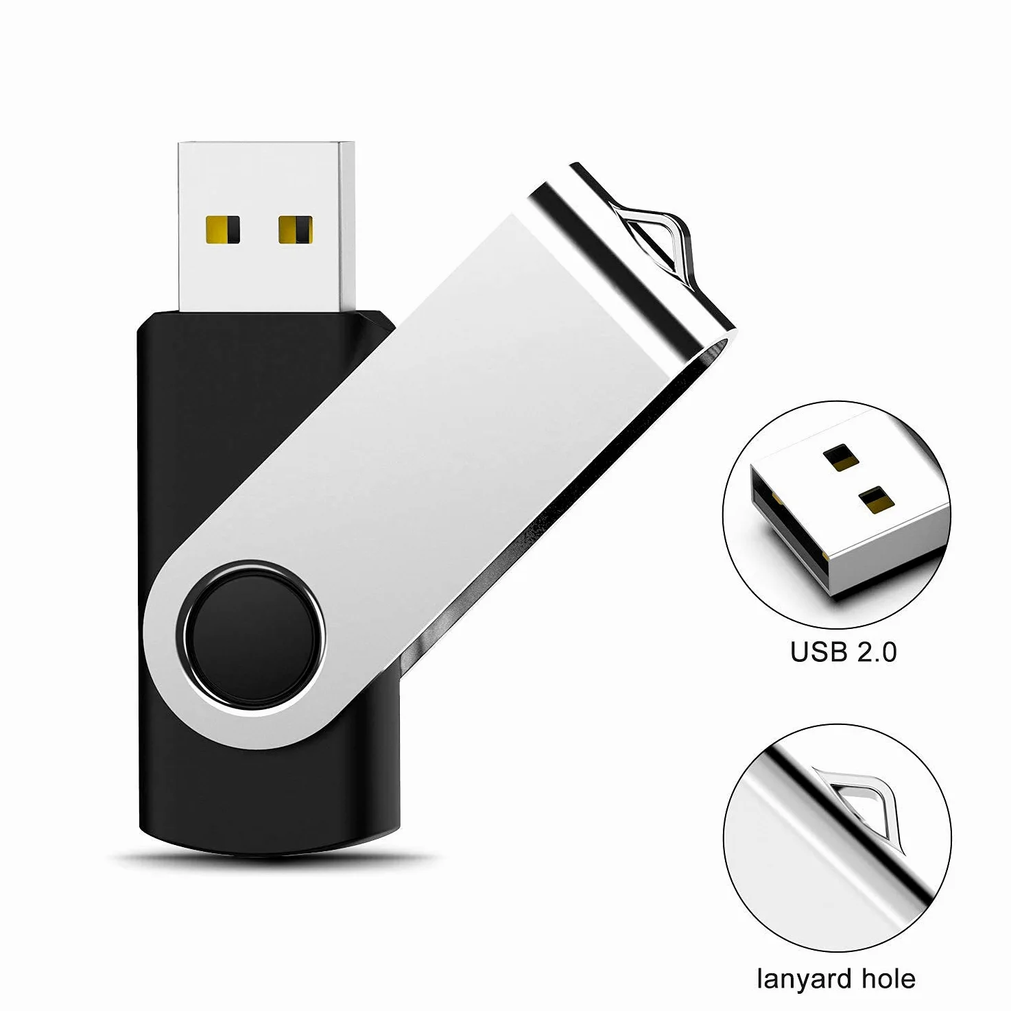 20 Pezzi Chiavetta USB 2GB, KOOTION USB 2.0 Penna USB 2 Giga Piccolo e Leggero Chiavette usb 2GB 20 Pack Nero Set Pennetta 2G Con indicatore LED Para Ordenador/TV/Coche/Player, ect