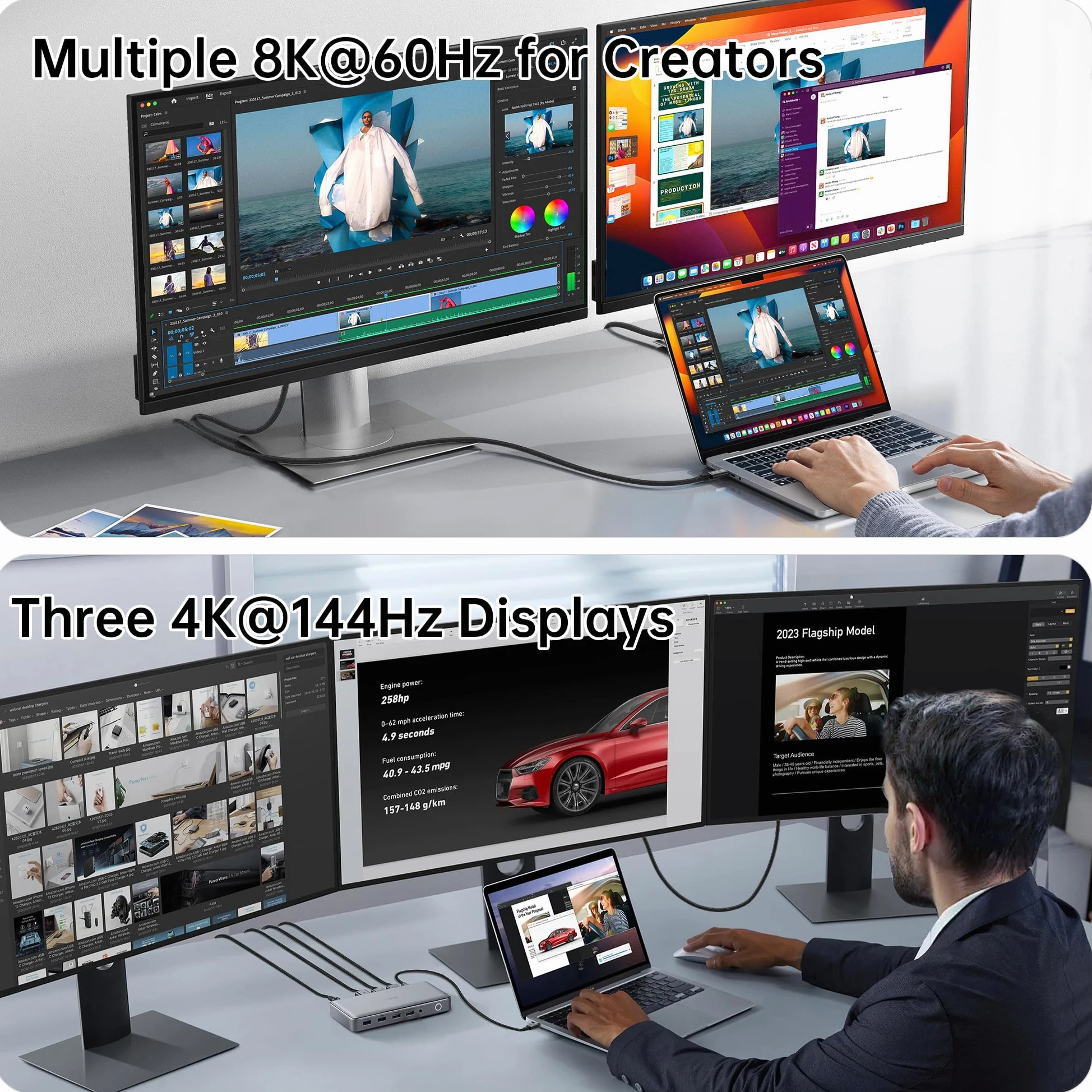 Cavo di trasferimento dati USB C compatibile con cavo Thunderbolt 5, cavo di trasferimento dati Thunderbolt 4/3,80 Gbps, supporta 16K/Dual 8K usb c a usb c cavo video, usb c a usb c per monitor 6.6FT