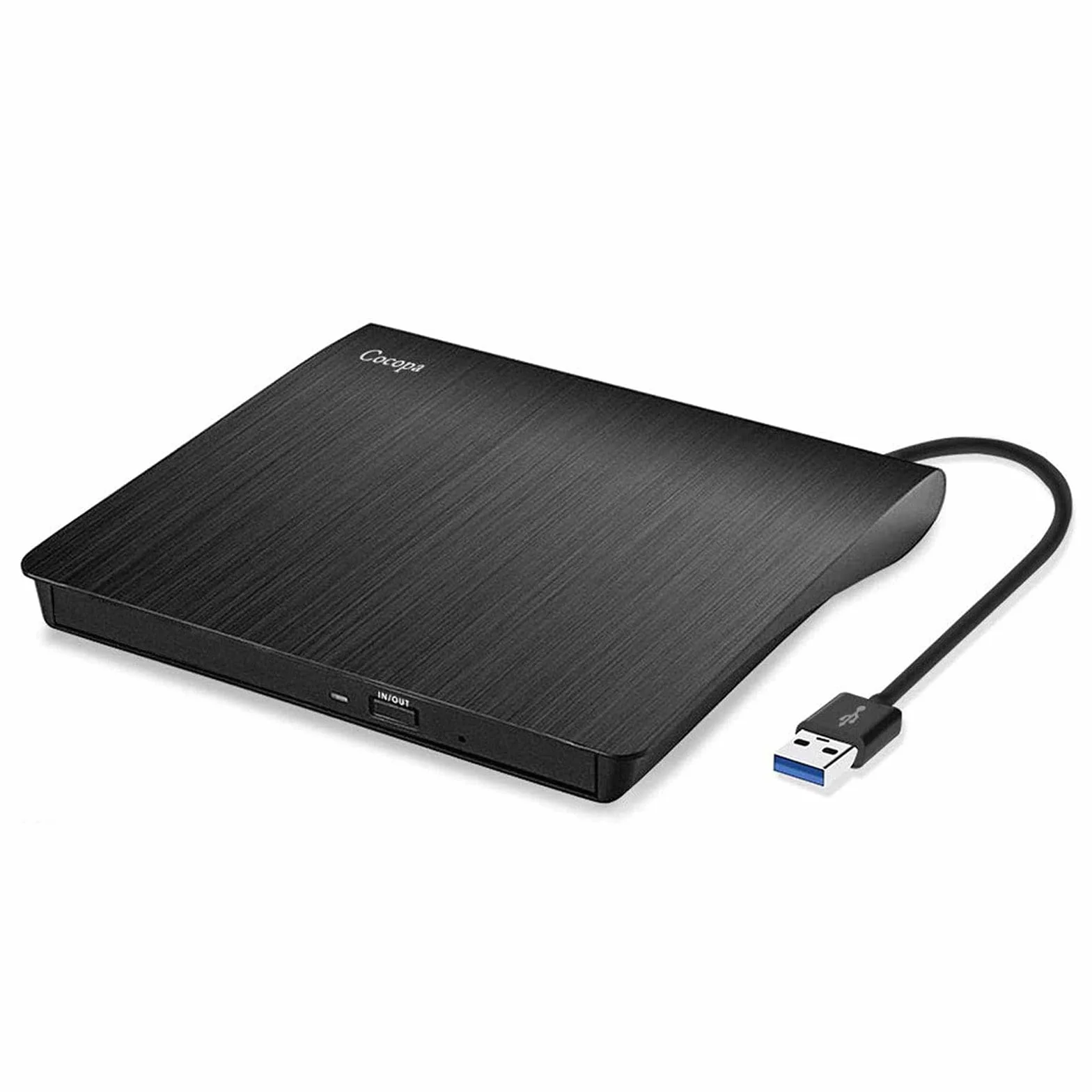 Cocopa Masterizzatore DVD Esterno, Lettore CD Esterno USB 3.0 Ultra Slim per PC Portatile Windows Mac Linux Nero