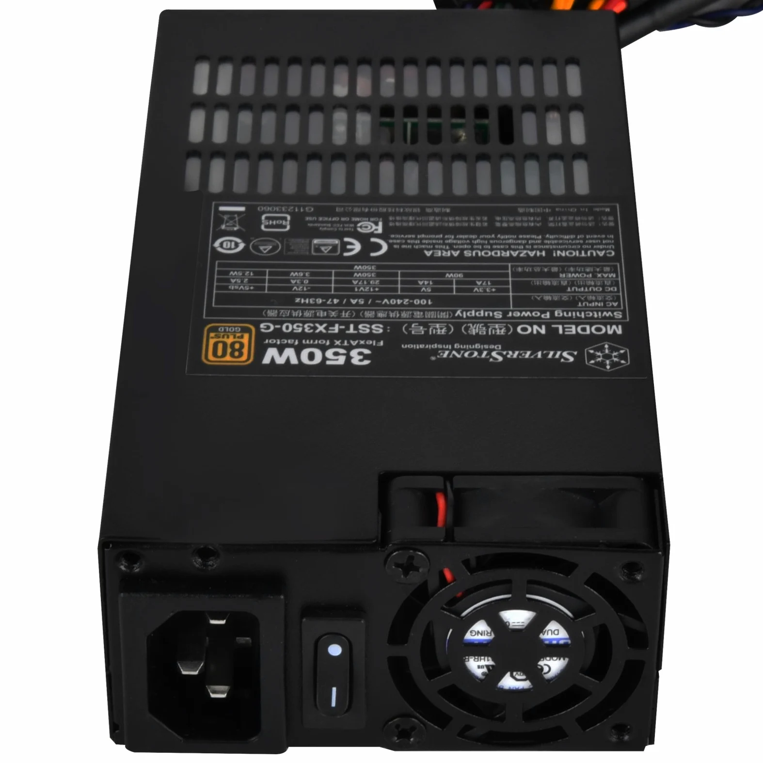 SilverStone SST-FX350-G - Alimentatore per PC Flex Series, 350W, 80 Plus Gold, ventola a basso rumore da 40mm