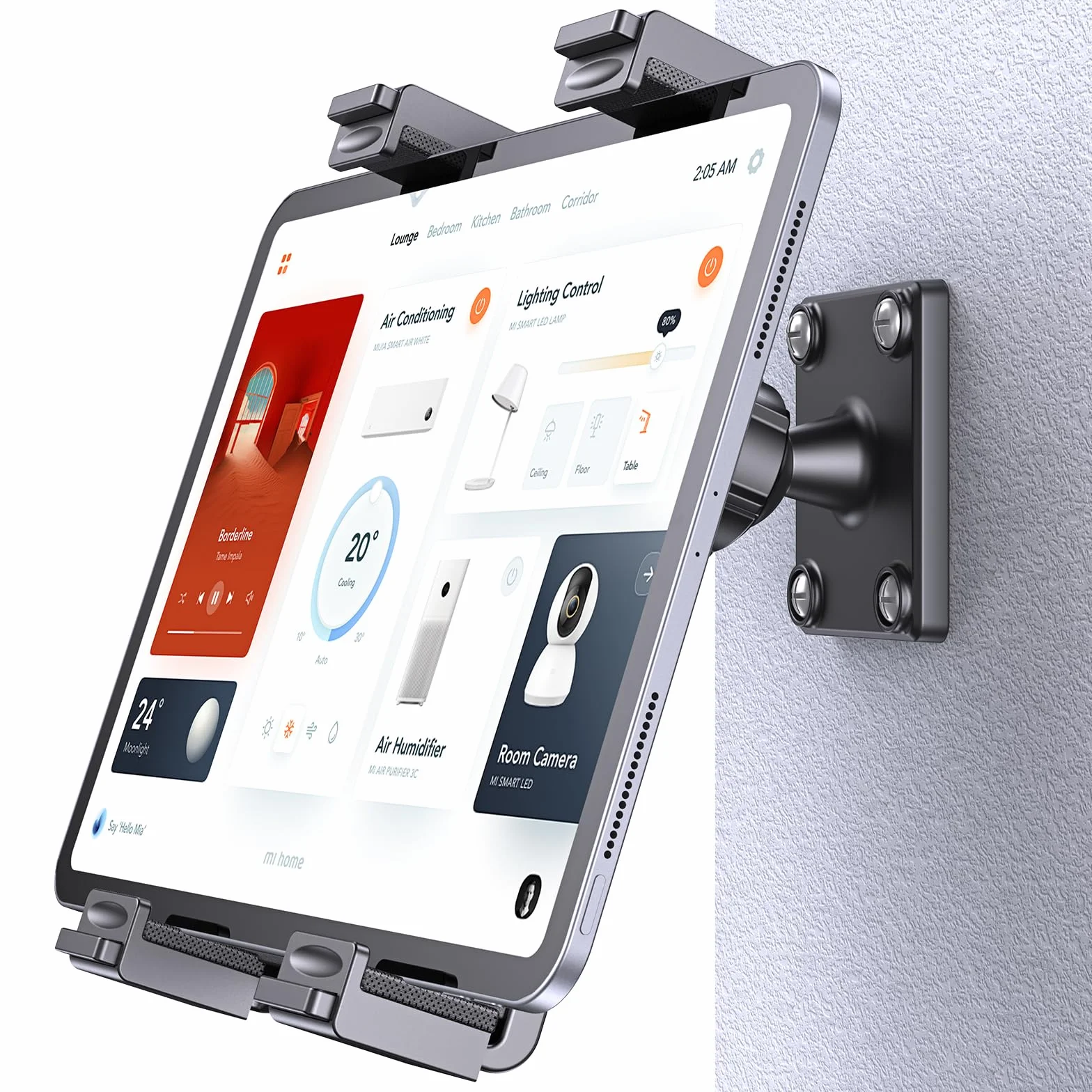 OHLPRO Supporto Da Parete Per Tablet Montaggio A Vite Forato IPad Regolazione 360° Morsetto Universale 7-11 Pollici