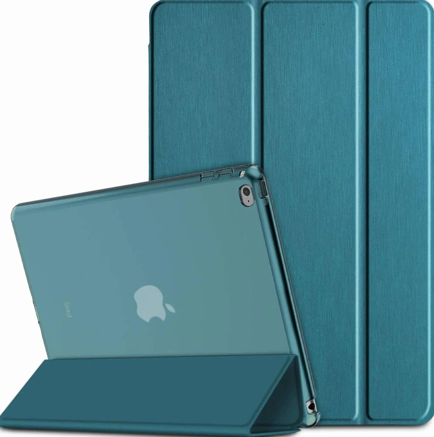 EasyAcc Custodia in Pelle PU per iPad Air 2 A1566 A1567, Cover Ultra Sottile con Auto Svegliati/Sonno Blu Pavone