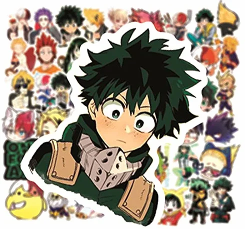 Collezione di My Hero Academia Adesivi 50 pezzi per valigia Skateboard Laptop Computer Bottiglie d'acqua Auto Adolescenti Ragazzi Ragazze Decal Adesivo impermeabile
