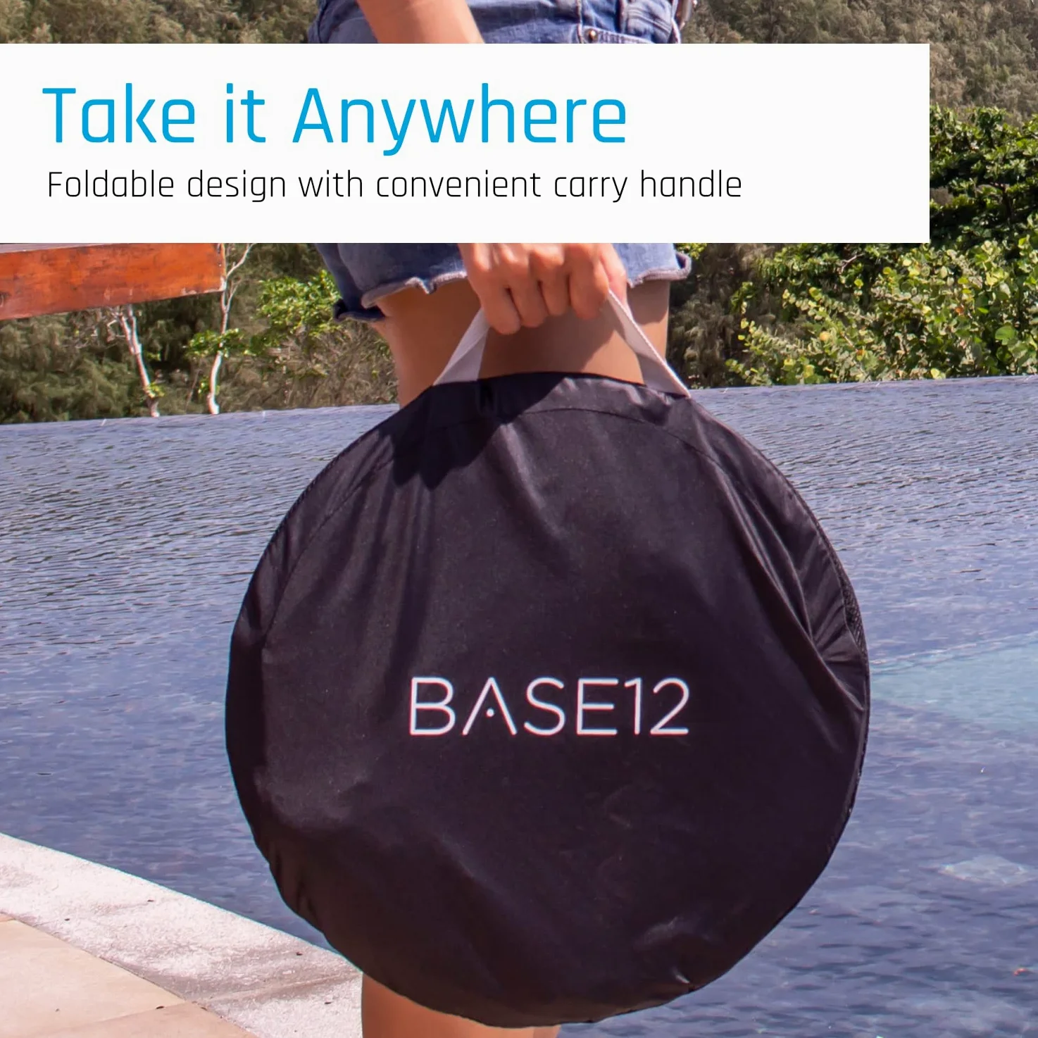 BASE12 Parasole per computer portatile, pieghevole e portatile, per computer portatili, tablet e smartphone