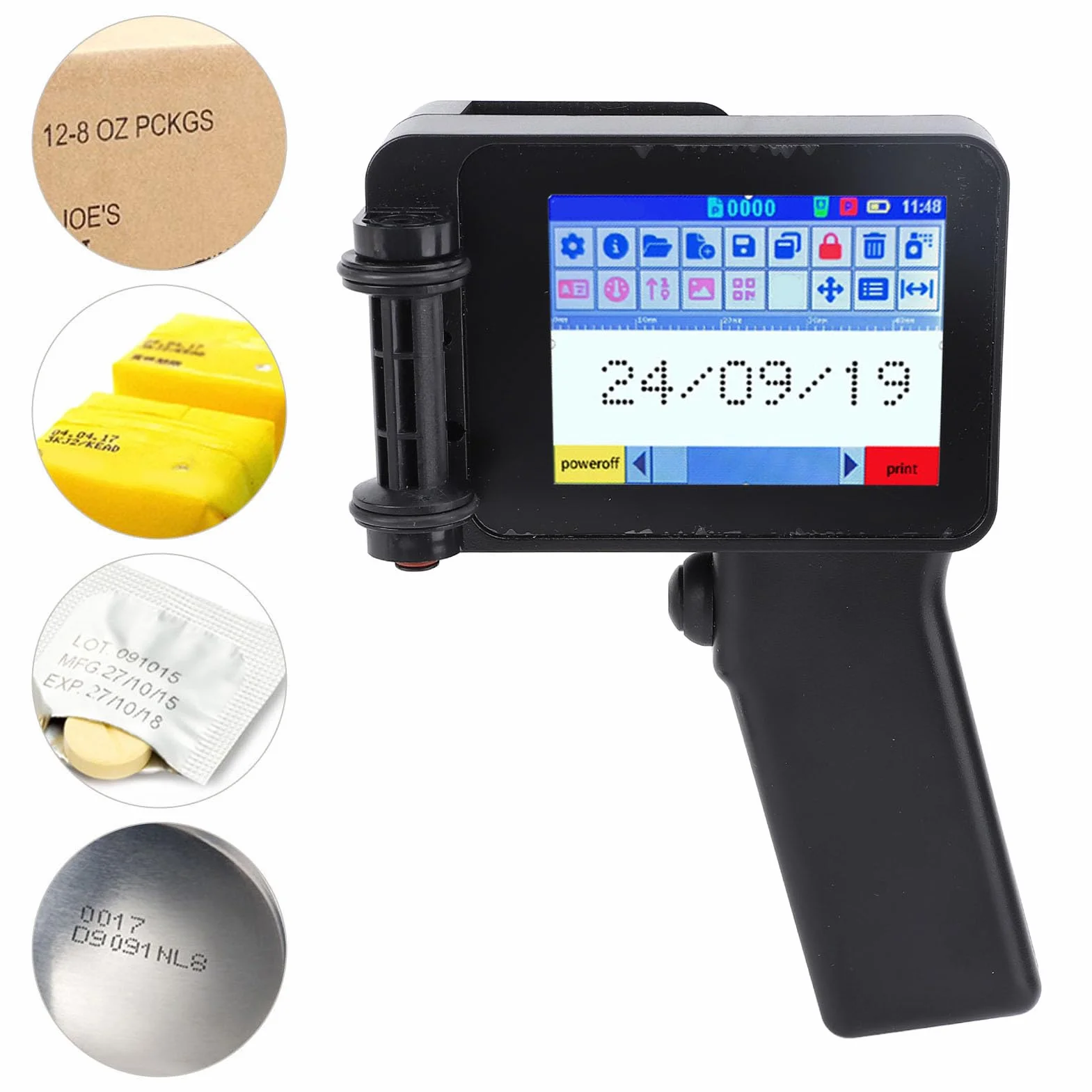 Pistola per Stampante a Getto D'inchiostro Portatile, Portatile per Stampante per Etichette con Codice Bidimensionale con Codice a Barre QR