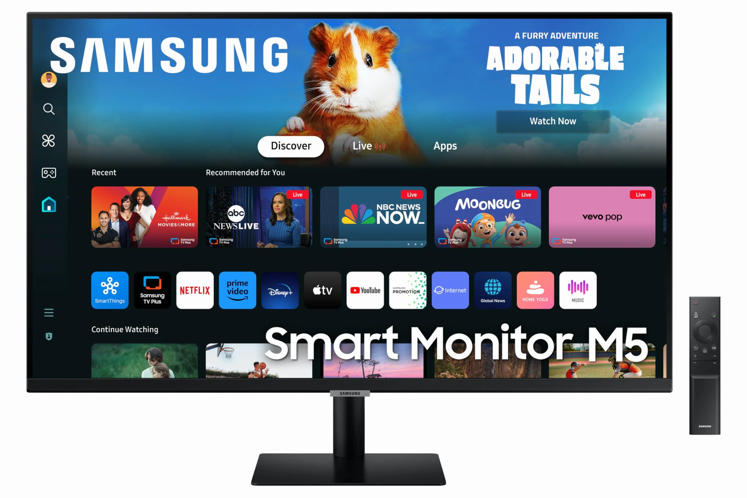Samsung Smart Monitor M5 S32DM502 32" Full HD Office 365 Gaming Hub Wi-Fi HDMI USB