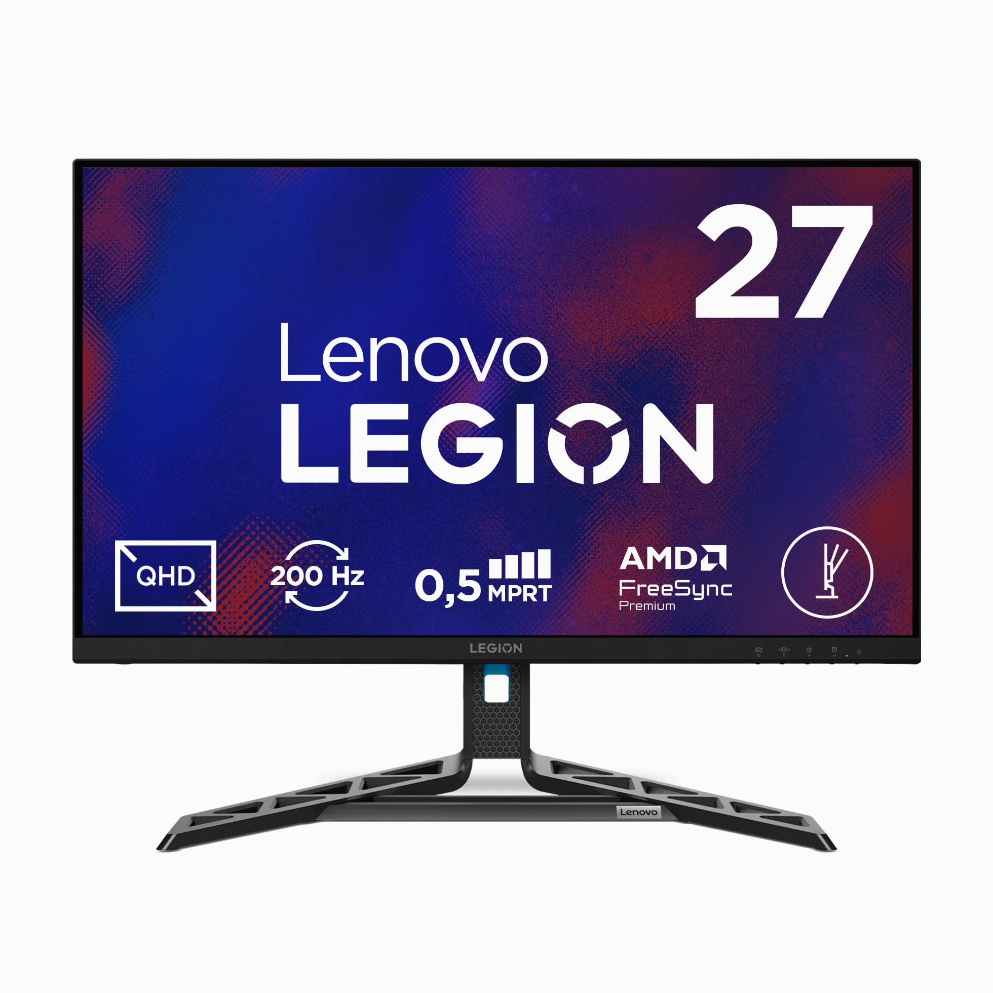 Lenovo Legion R27qe Gen 2 | Monitor Gaming 27" QHD (2560x1440), 200Hz, 0.5ms, IPS, 2x HDMI 2.1 e DisplayPort 1.2, Cavo DisplayPort incluso - Ideale per Esport, FPS e Console