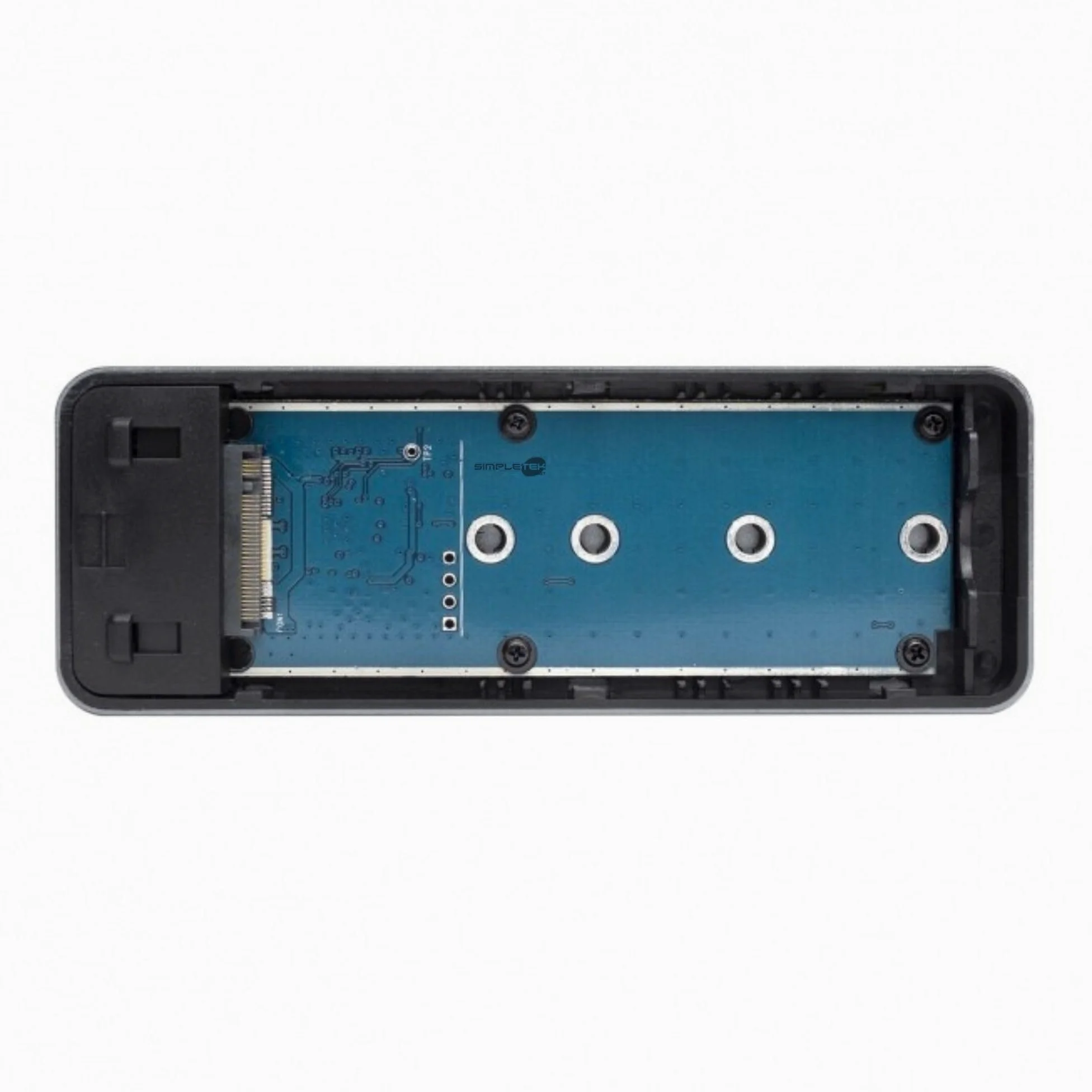 SIMPLETEK - SSD Esterno 480GB M.2 NVMe PCIe | Box USB 3.1 Gen2 (10Gbps) Type-C | Alluminio con Adattatore USB-A | NON SATA