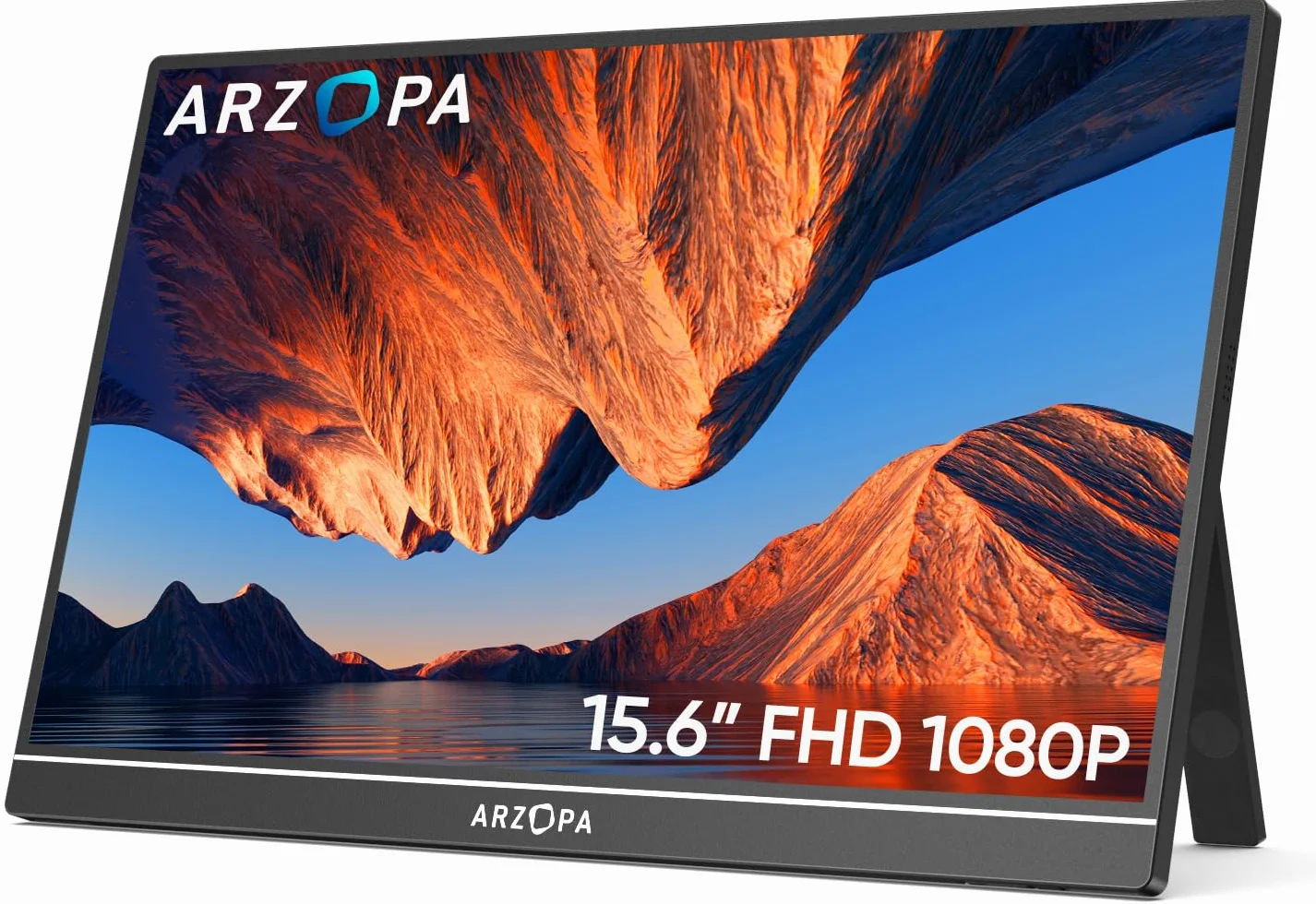 ARZOPA Monitor Portatile 15.6" 1920×1080 FHD IPS USB C HDMI Cavalletto A1