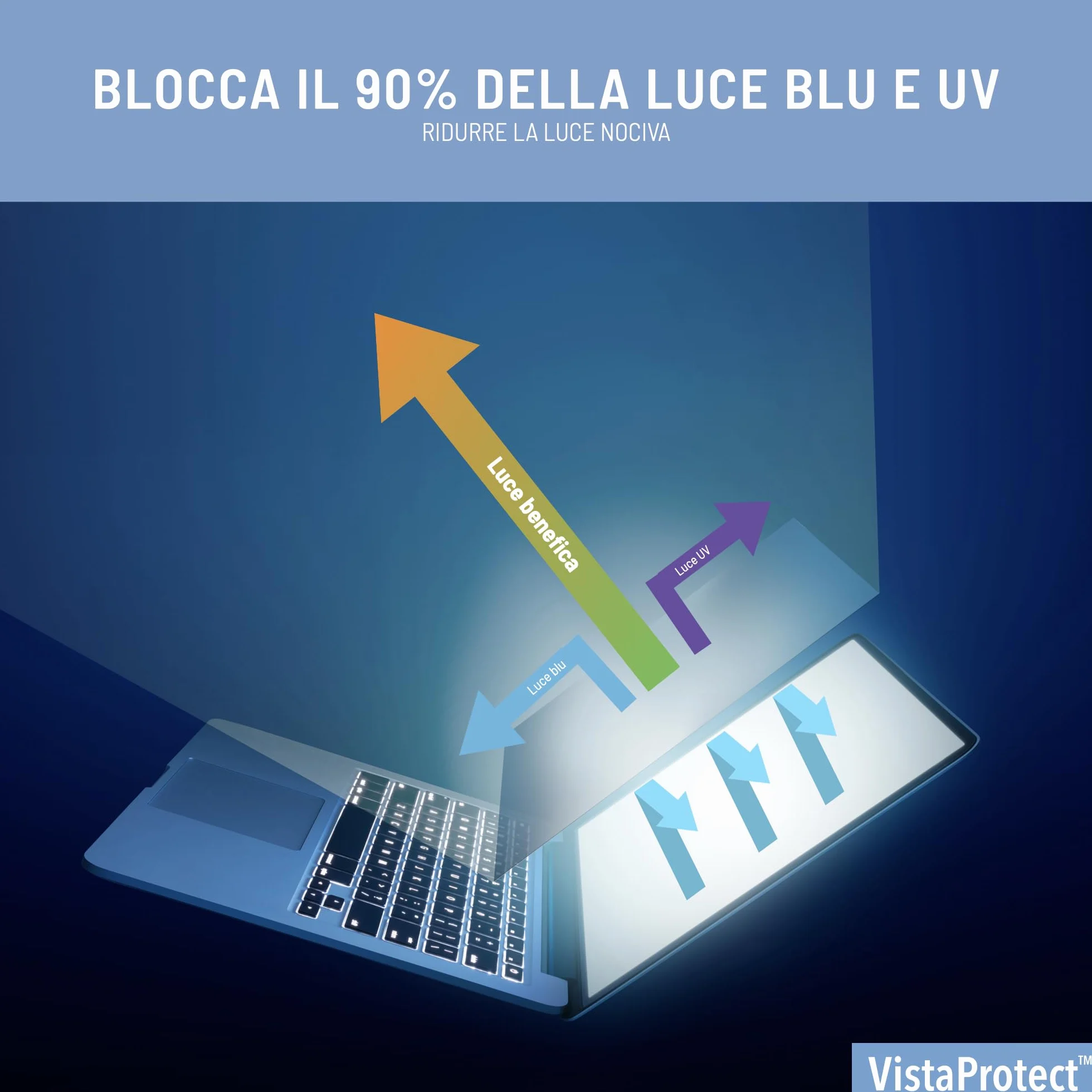 VistaProtect – Filtro Anti Luce Blu Premium per Schermo Laptop PC, Rimovibile (14" pollici)