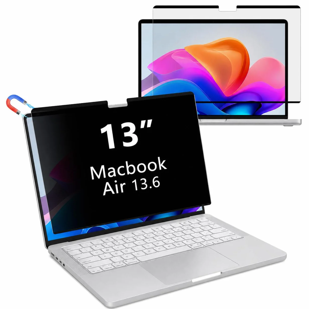 Filtro Magnetico Schermo Privacy per Air 13.6/13 pollici (2025-2022, M4/M3/M2), Anti Luce Blu, Antigraffio, Antiriflesso, Rimovibile, Pellicola Protettiva compatibile con 13.6/13”