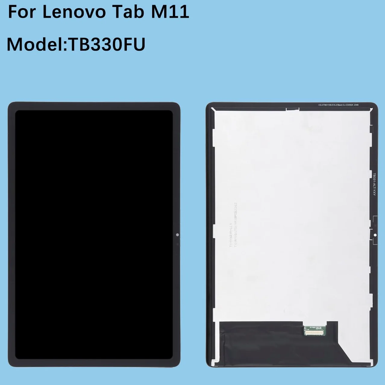 Schermo LCD di ricambio per Lenovo Tab M11 TB330FU (nero, 11 pollici)