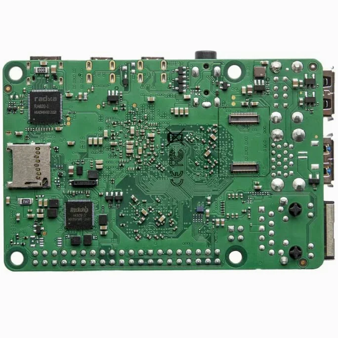 sb components ROCK Pi 4 Modello C+ 4C+ Computer a scheda singola da 4 GB, Pulsante ON/Off On-Board, Compatibile con Raspberry Pi 4 Accessori